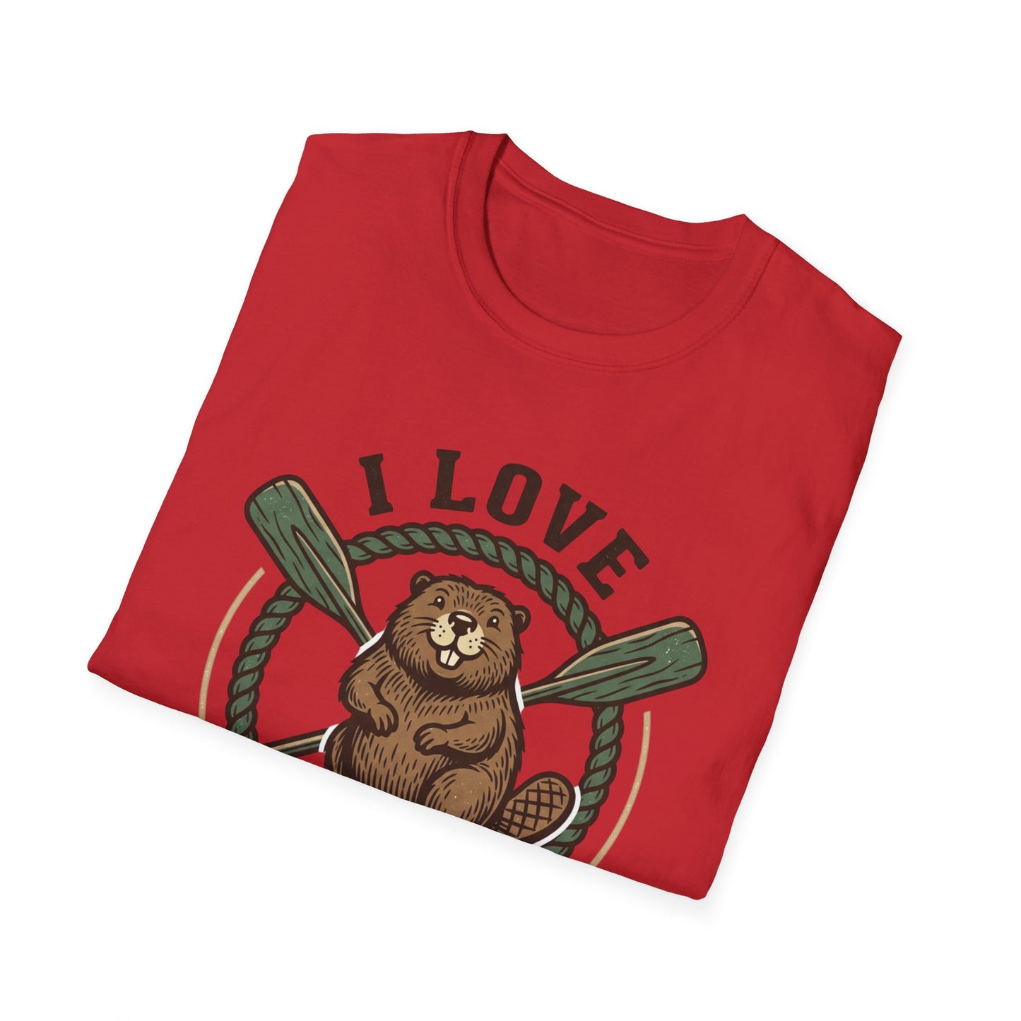 I Love Beavers T-Shirt — Cute Vintage Beaver Graphic Tee with Oars
