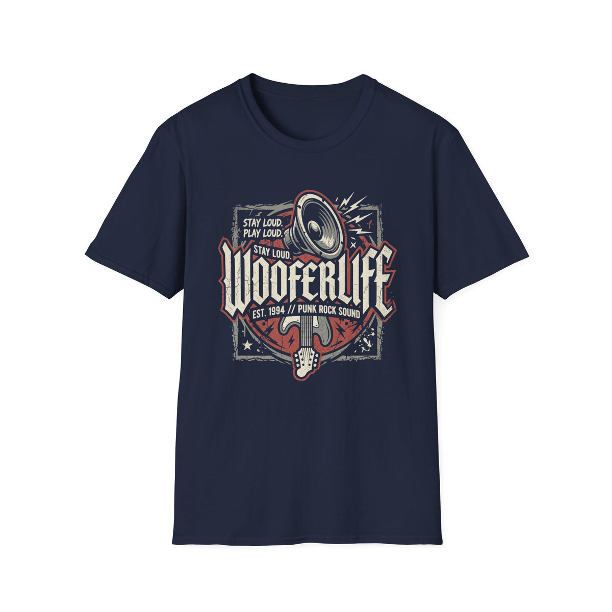 Woofer Life Rock T-Shirt — Vintage Punk Band Speaker Design