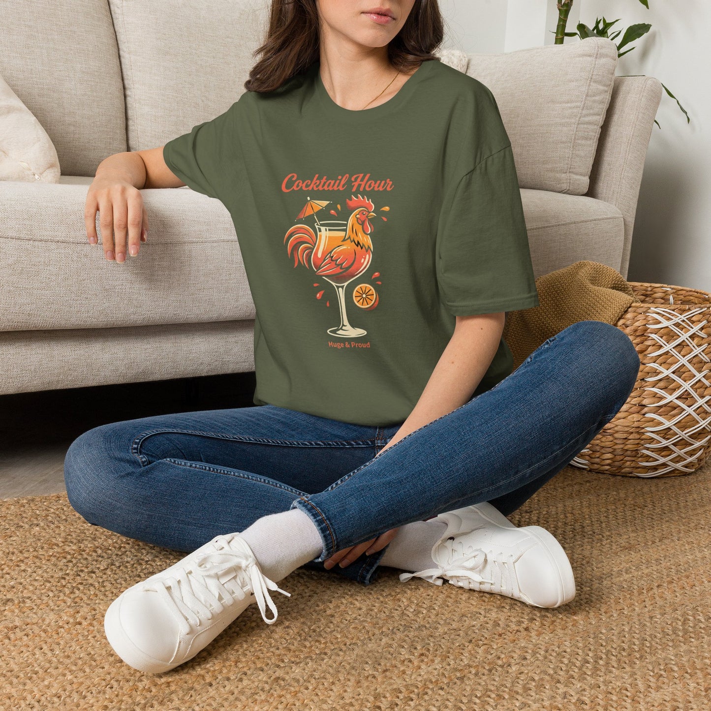 Cocktail Hour Rooster T-Shirt — Funny Bar & Happy Hour Graphic Tee