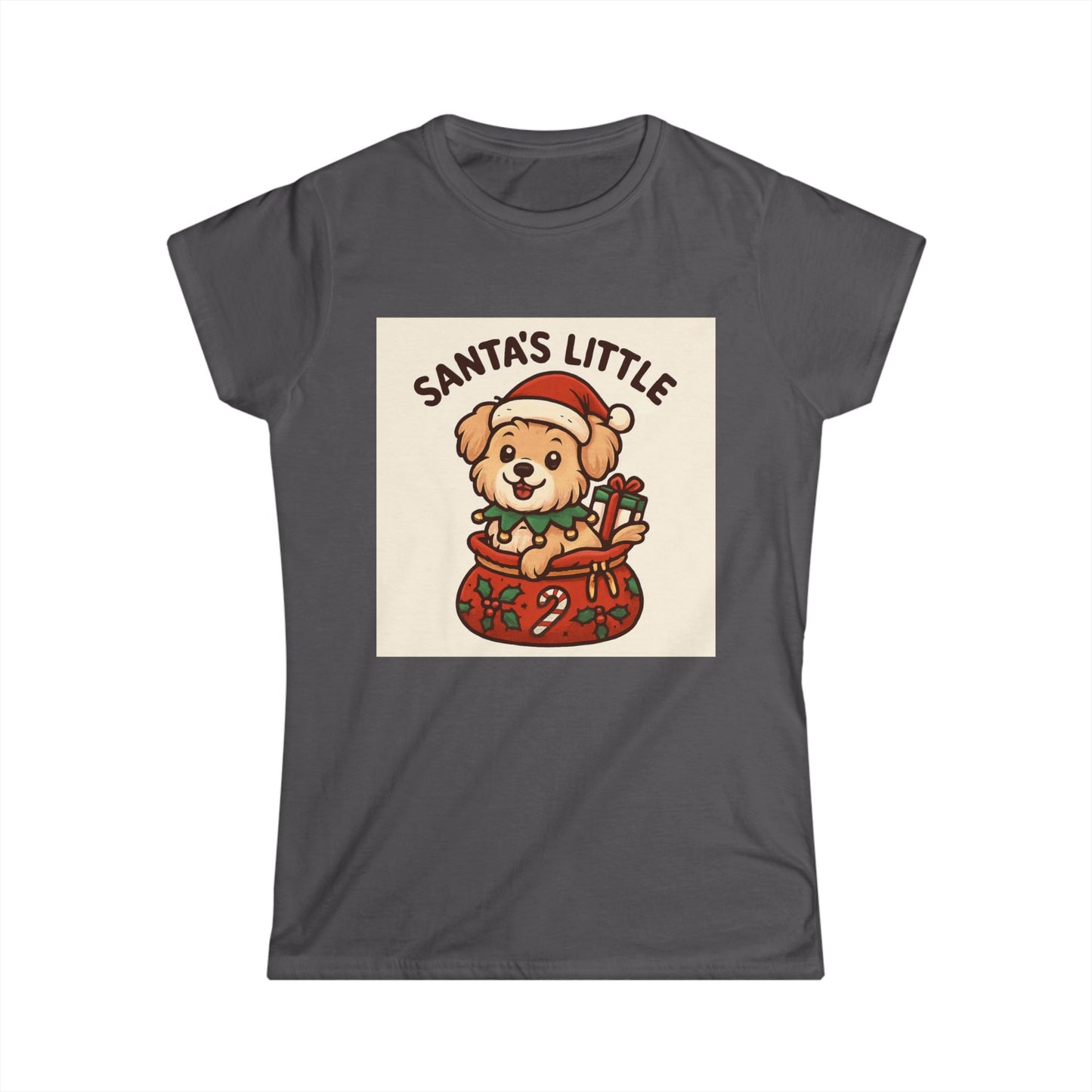 Santa's Little Puppy Tee — Cute Christmas Dog Holiday T‑Shirt for Women