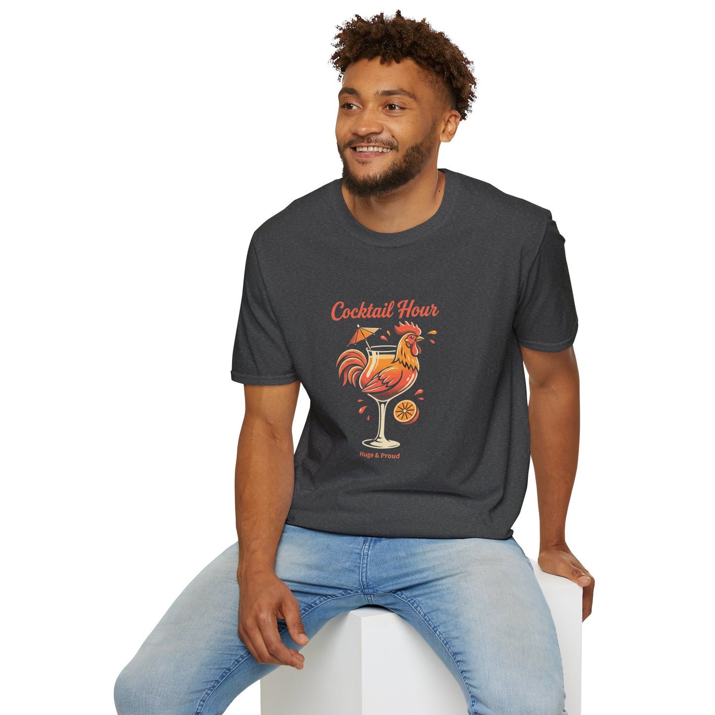 Cocktail Hour Rooster T-Shirt — Funny Bar & Happy Hour Graphic Tee