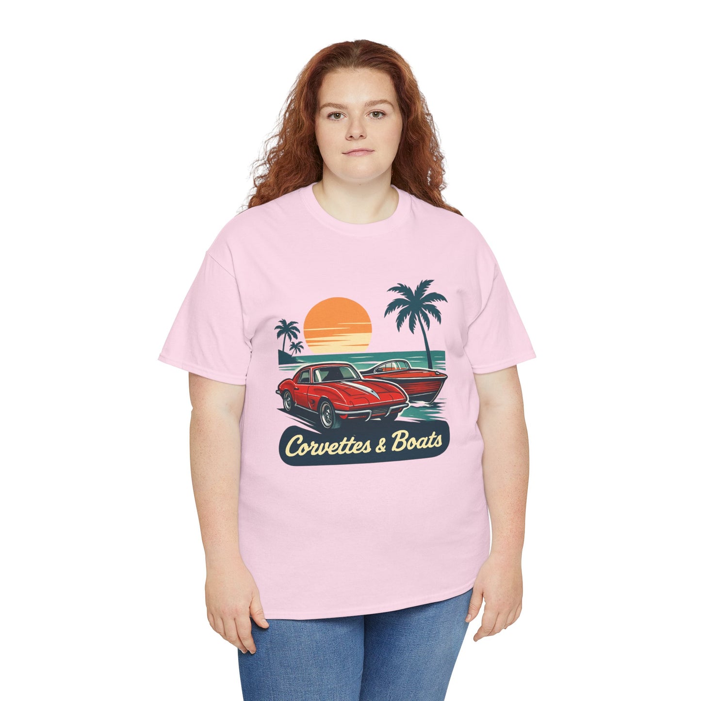 Corvettes & Boats Retro Sunset T‑Shirt