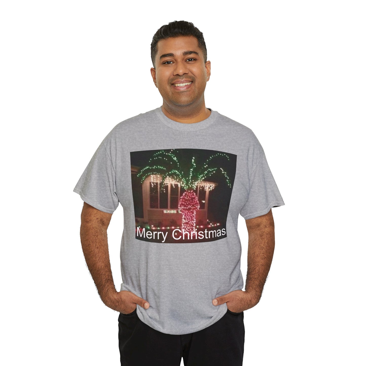 Christmas Lights Tee — 'Merry Christmas' Holiday Graphic T-Shirt Printify