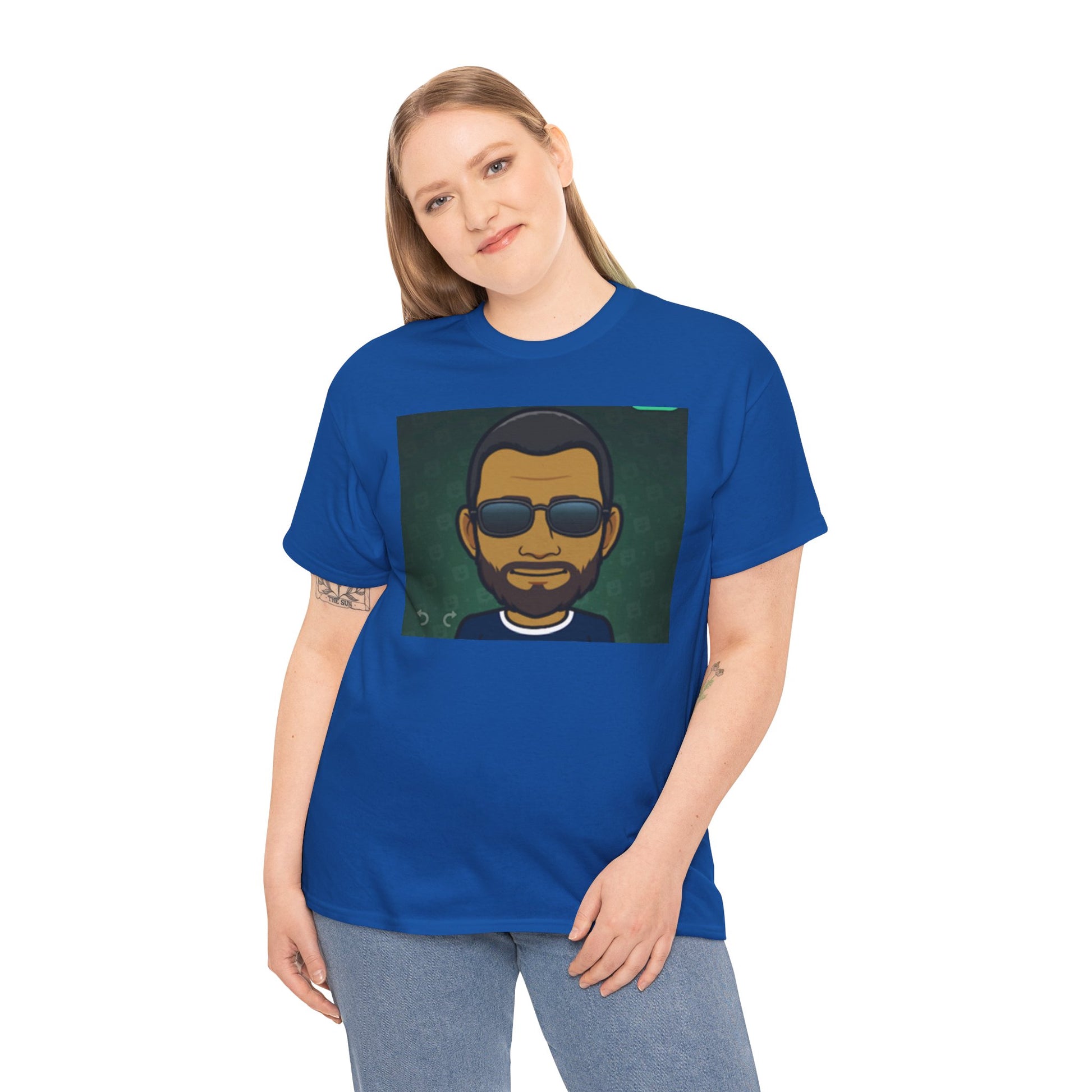 Bitmoji Portrait Tee — Cool Sunglasses Avatar Graphic T-Shirt Printify
