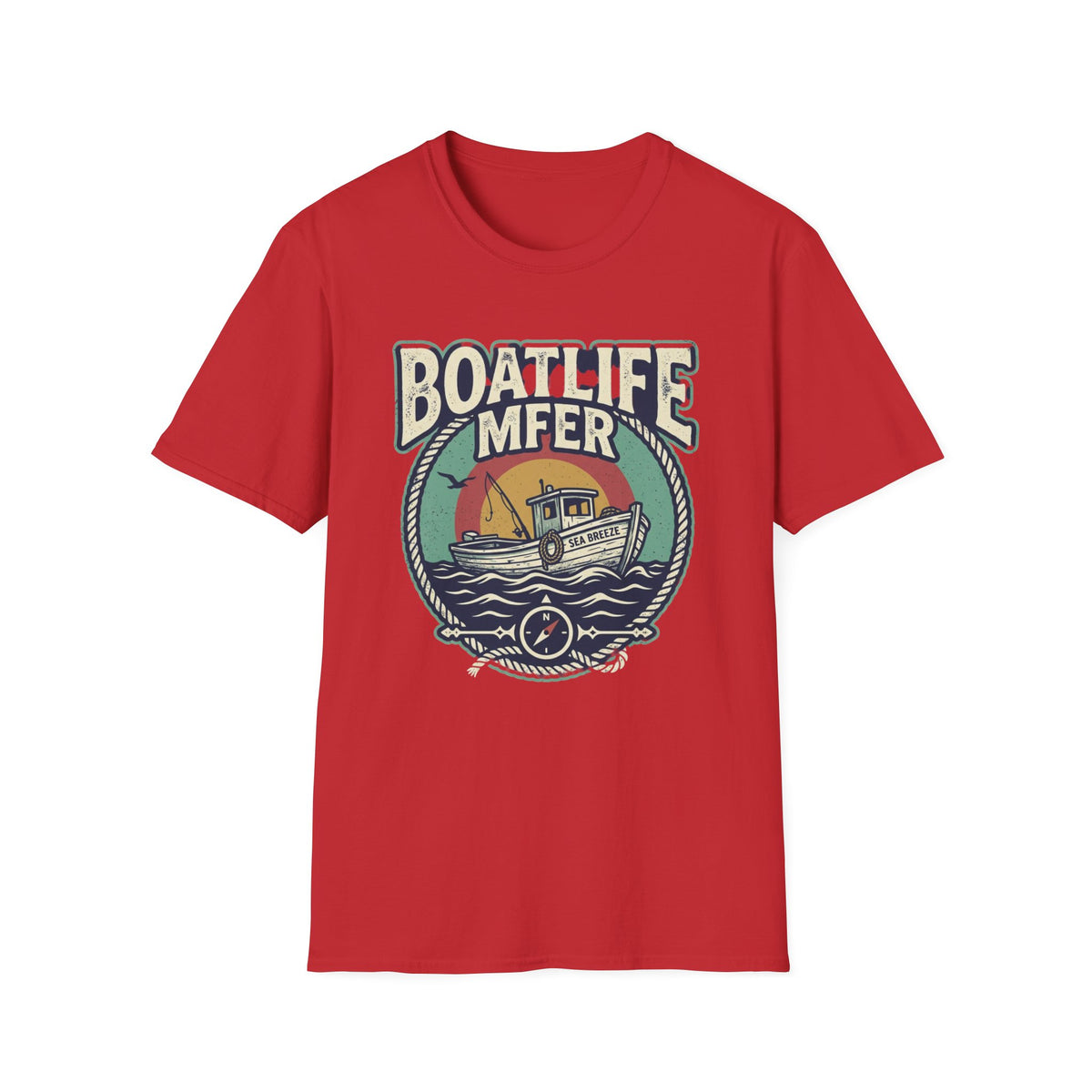 Boat Life T-Shirt – Vintage Fishing Boat Graphic 'Boat Life MFER' Tee