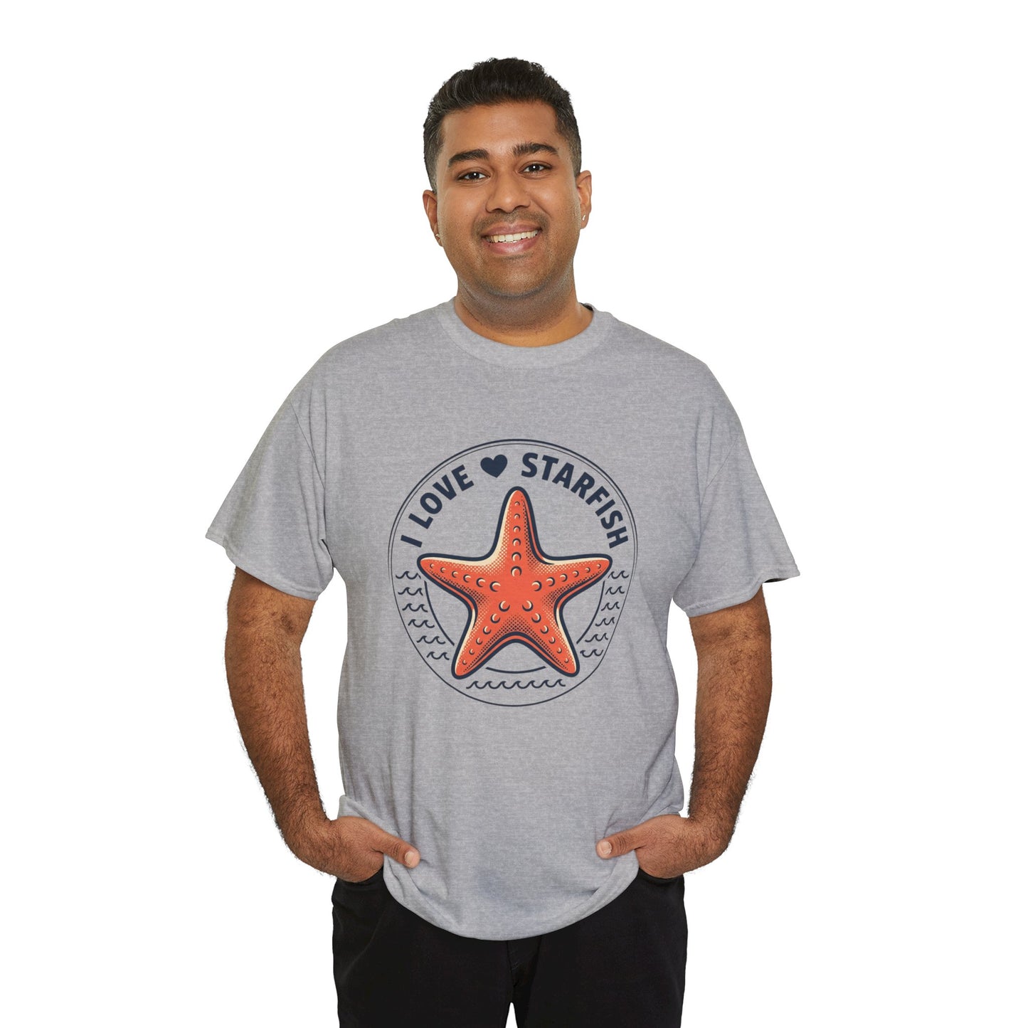 Starfish Tee — "I Love Starfish" Beach Graphic T-Shirt