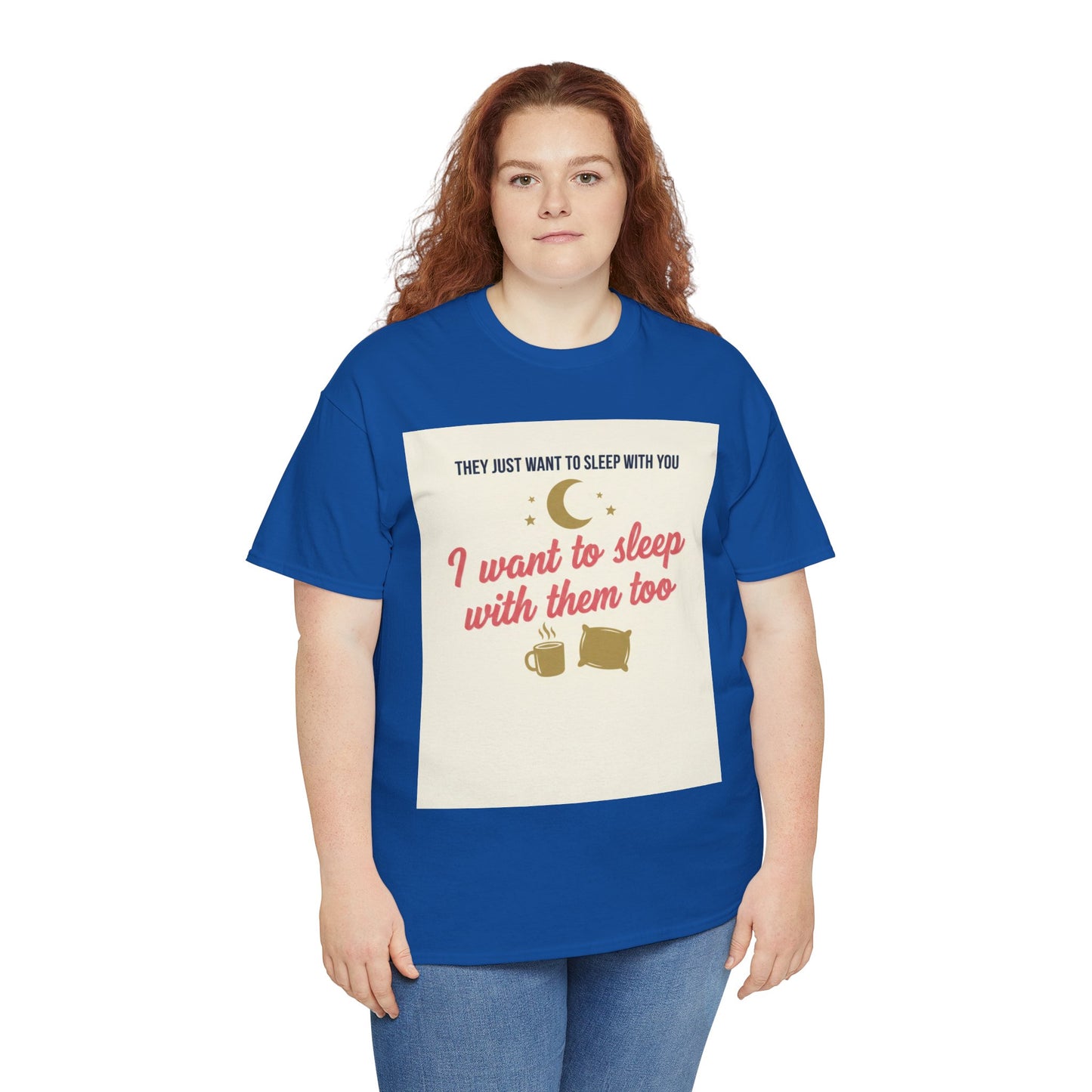 Sleepy Cats T-Shirt — "I Want to Sleep with Them Too" Cute Nighttime Pet Tee