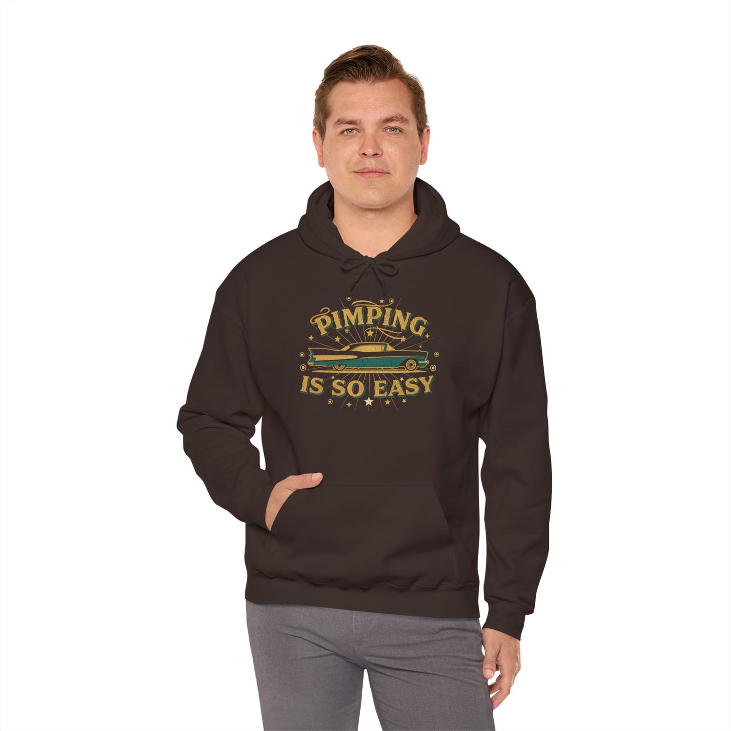 Hoodie — "Pimping Is So Easy" Vintage Lowrider Graphic Hoodie