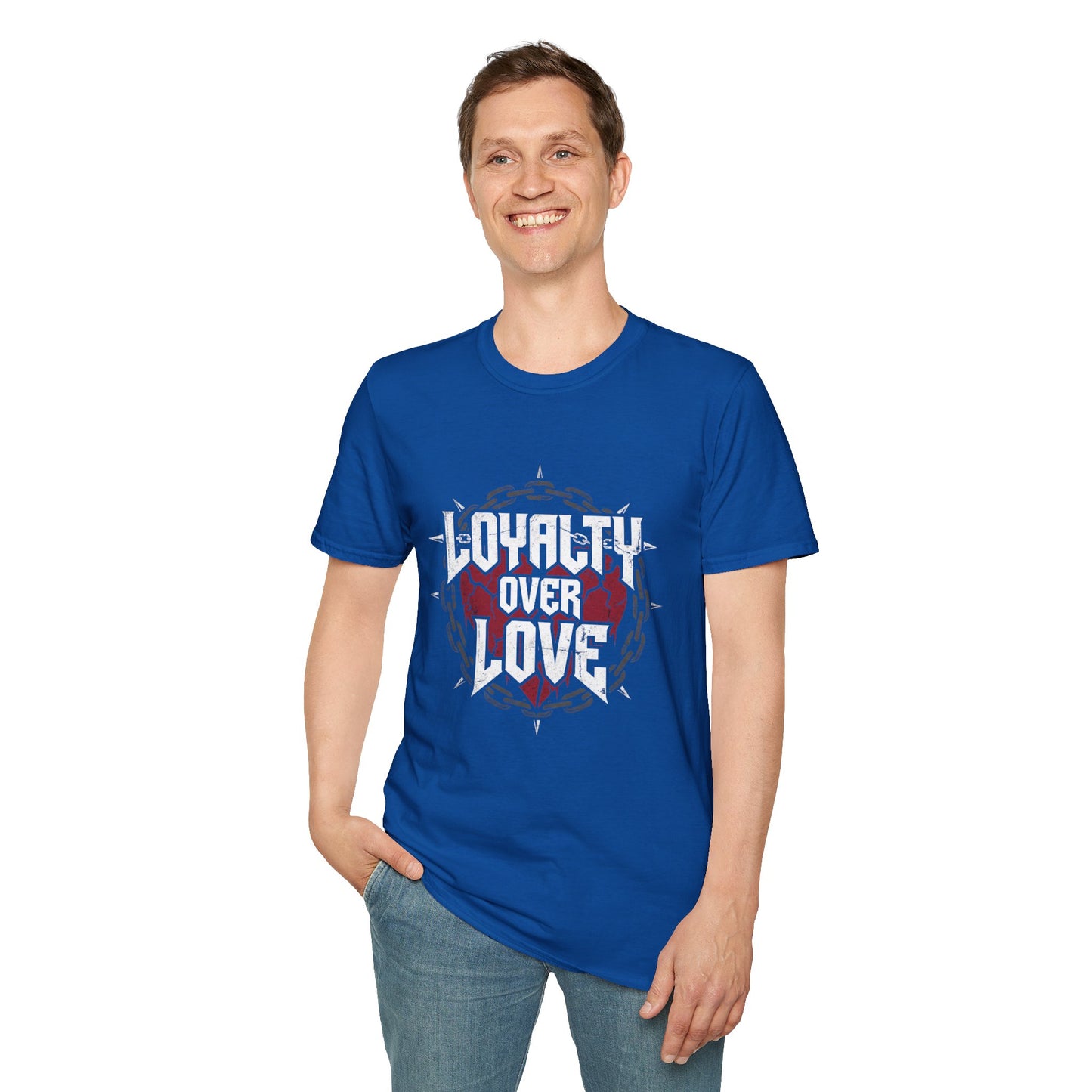 Loyalty Over Love T-Shirt — Edgy Heart & Chain Graphic Tee