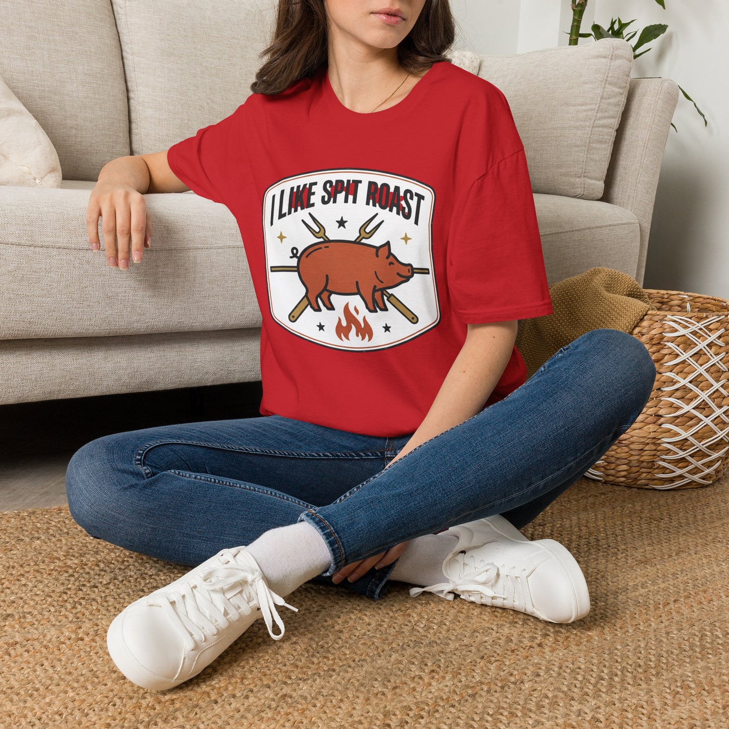 I Like Spit Roast T-Shirt — Retro BBQ Pig Tee for Grill Lovers