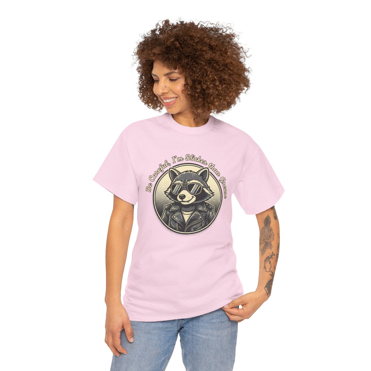 Raccoon Detective Graphic Tee — "Be Careful I’m Watching Your Snacks" Vintage Badge T-Shirt