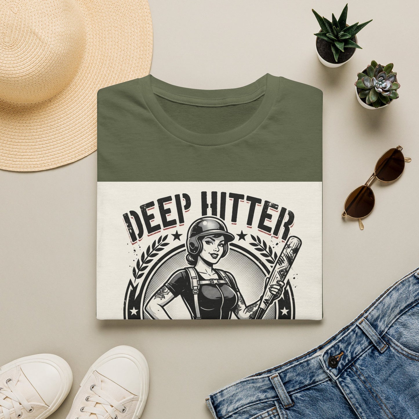 Deep Hitter Baseball Tee — Vintage Softball Graphic Shirt
