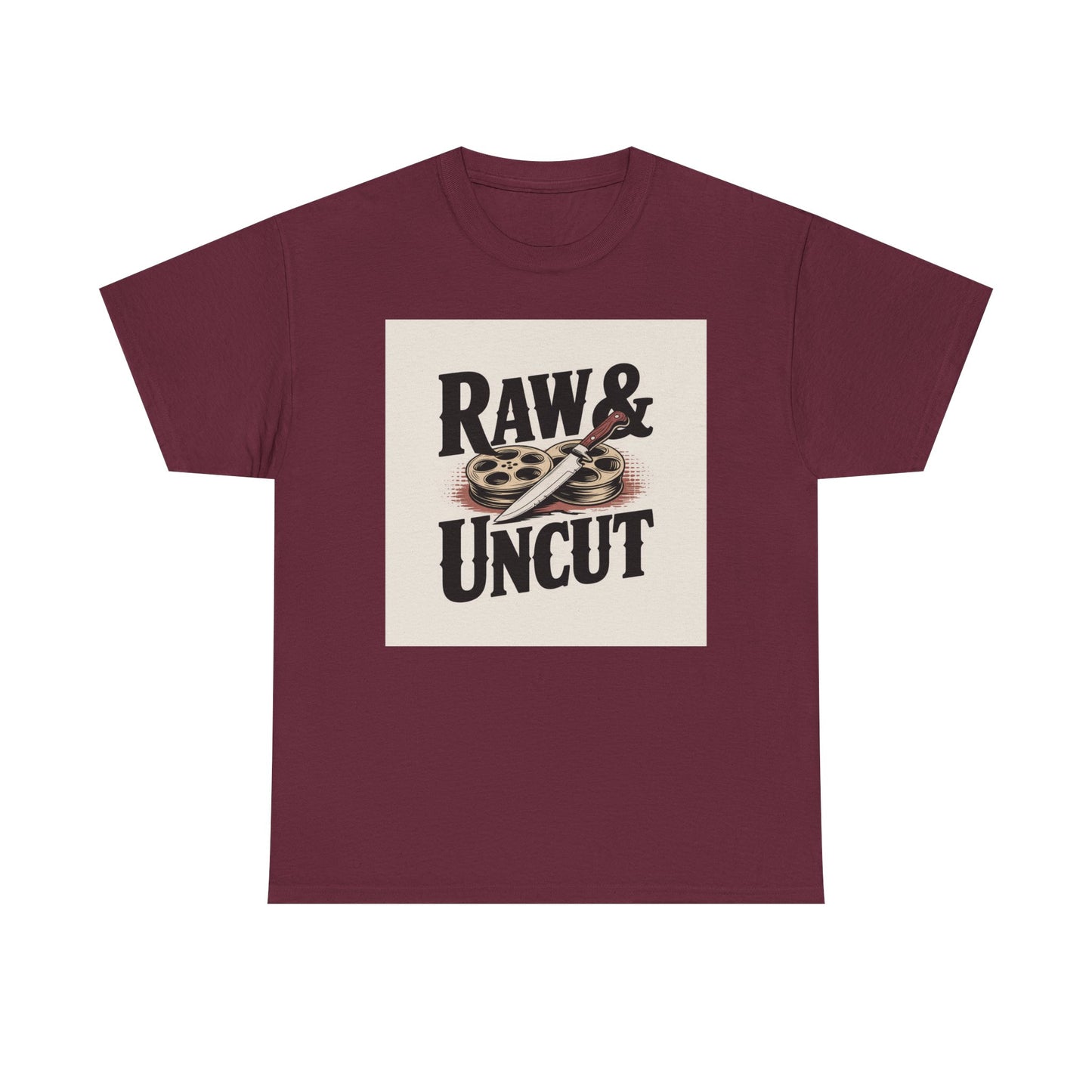 Raw & Uncut Graphic Tee — Vintage Film Reel Movie Lover T-Shirt