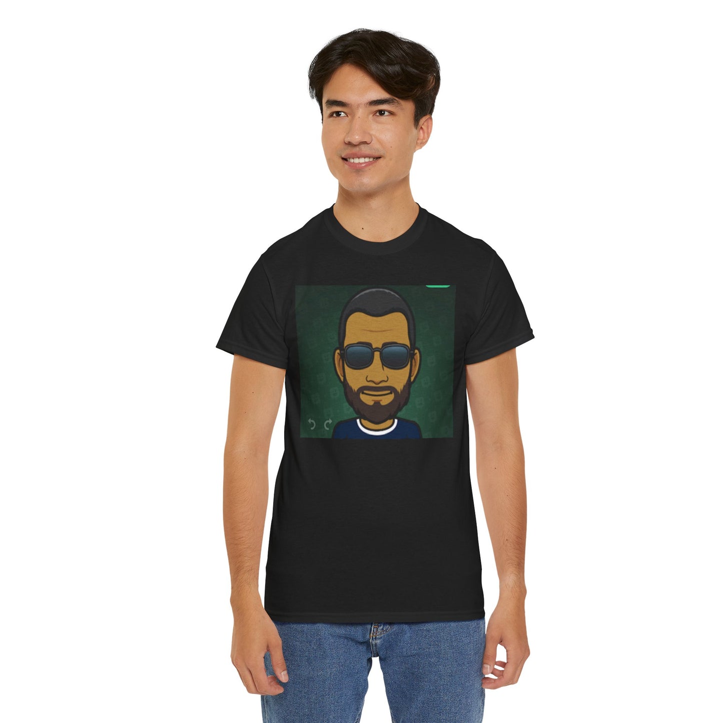 Bitmoji Portrait Tee — Cool Sunglasses Avatar Graphic T-Shirt Printify