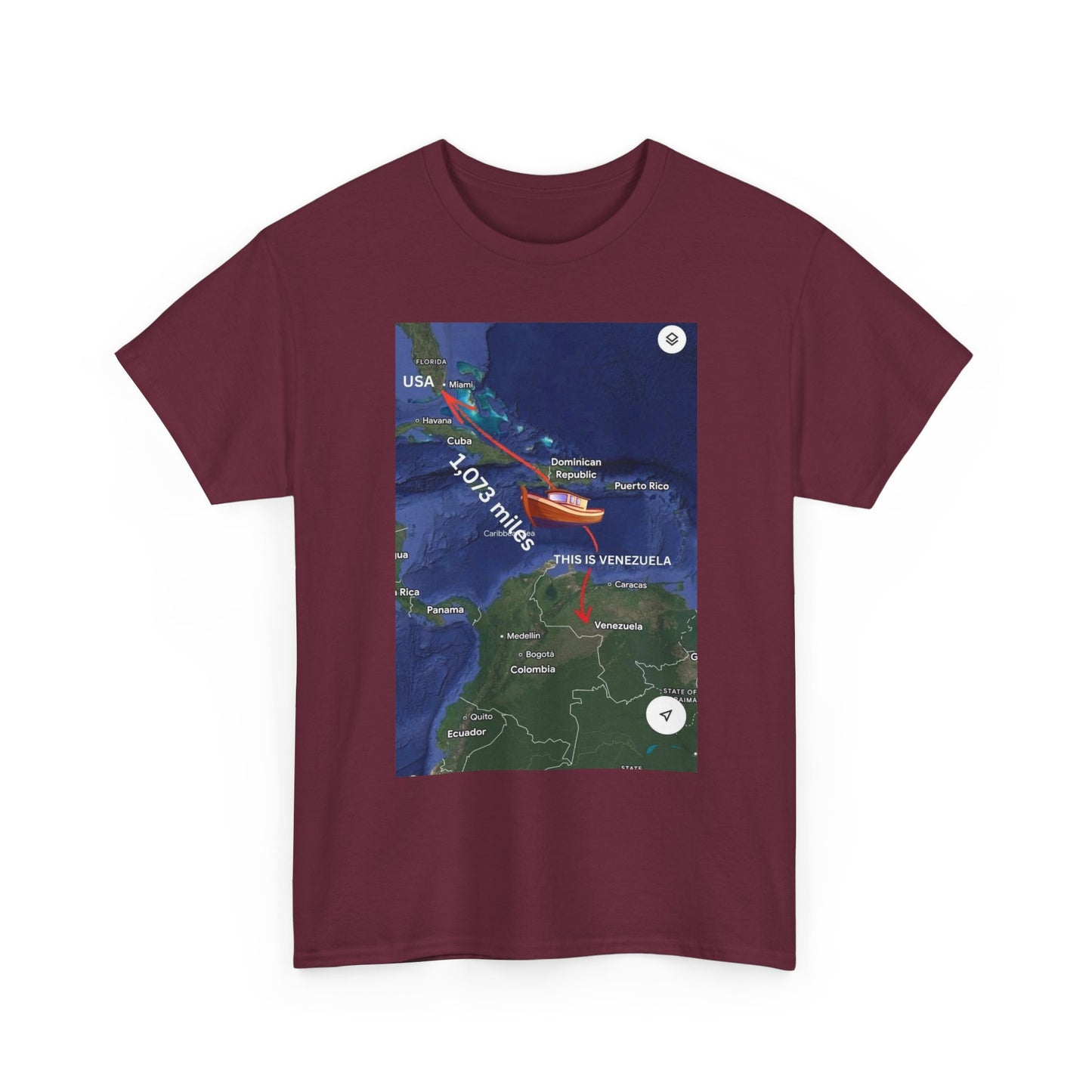 Weather Radar Tee — Tropical Storm Tracking Map Graphic Shirt Printify