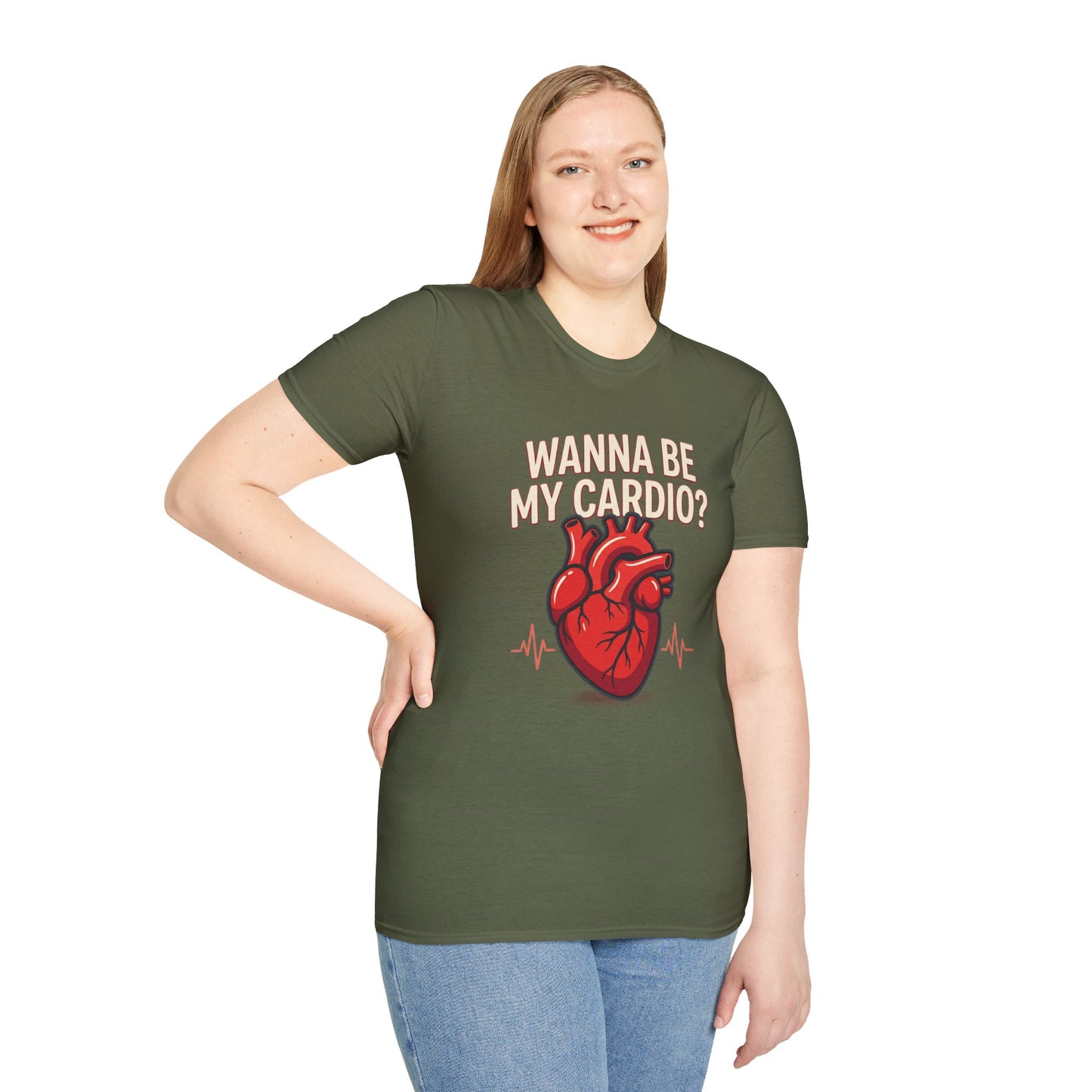 Wanna Be My Cardio? T-Shirt — Cute Anatomical Heart Graphic Tee