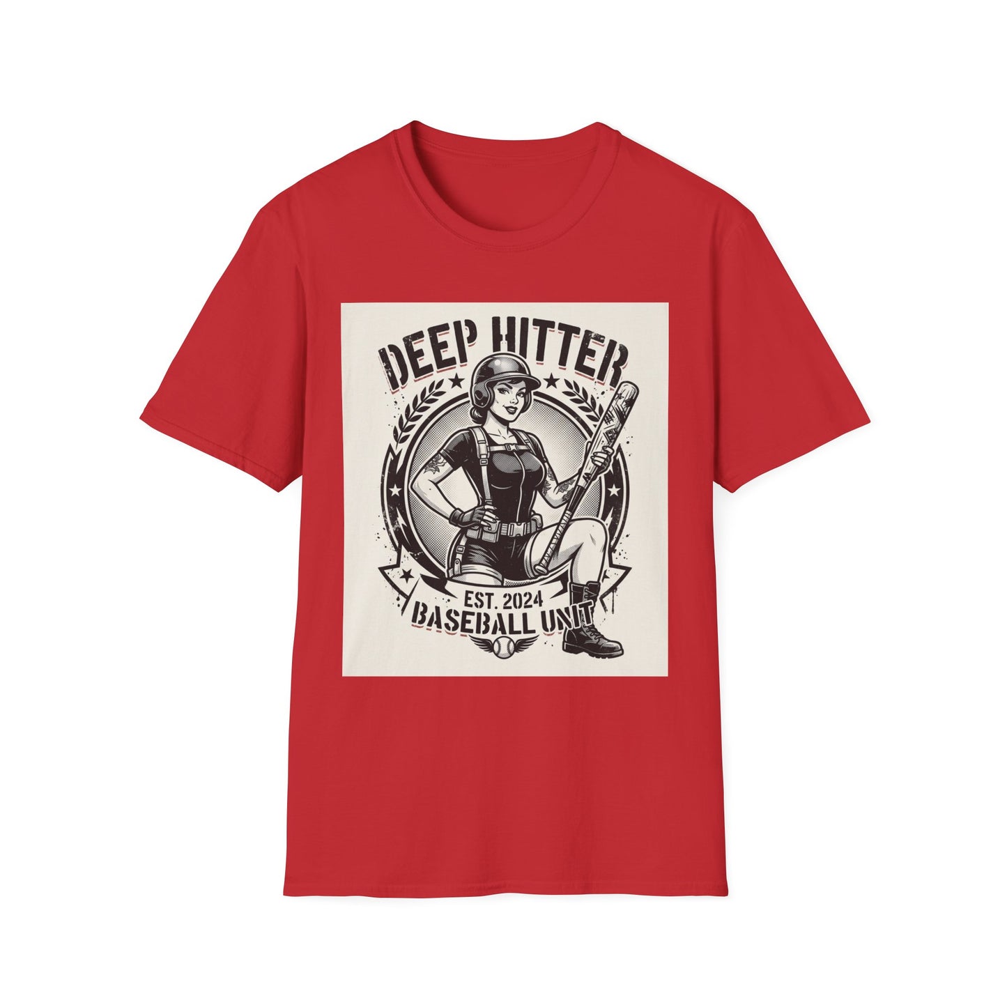 Deep Hitter Baseball Tee — Vintage Softball Graphic Shirt