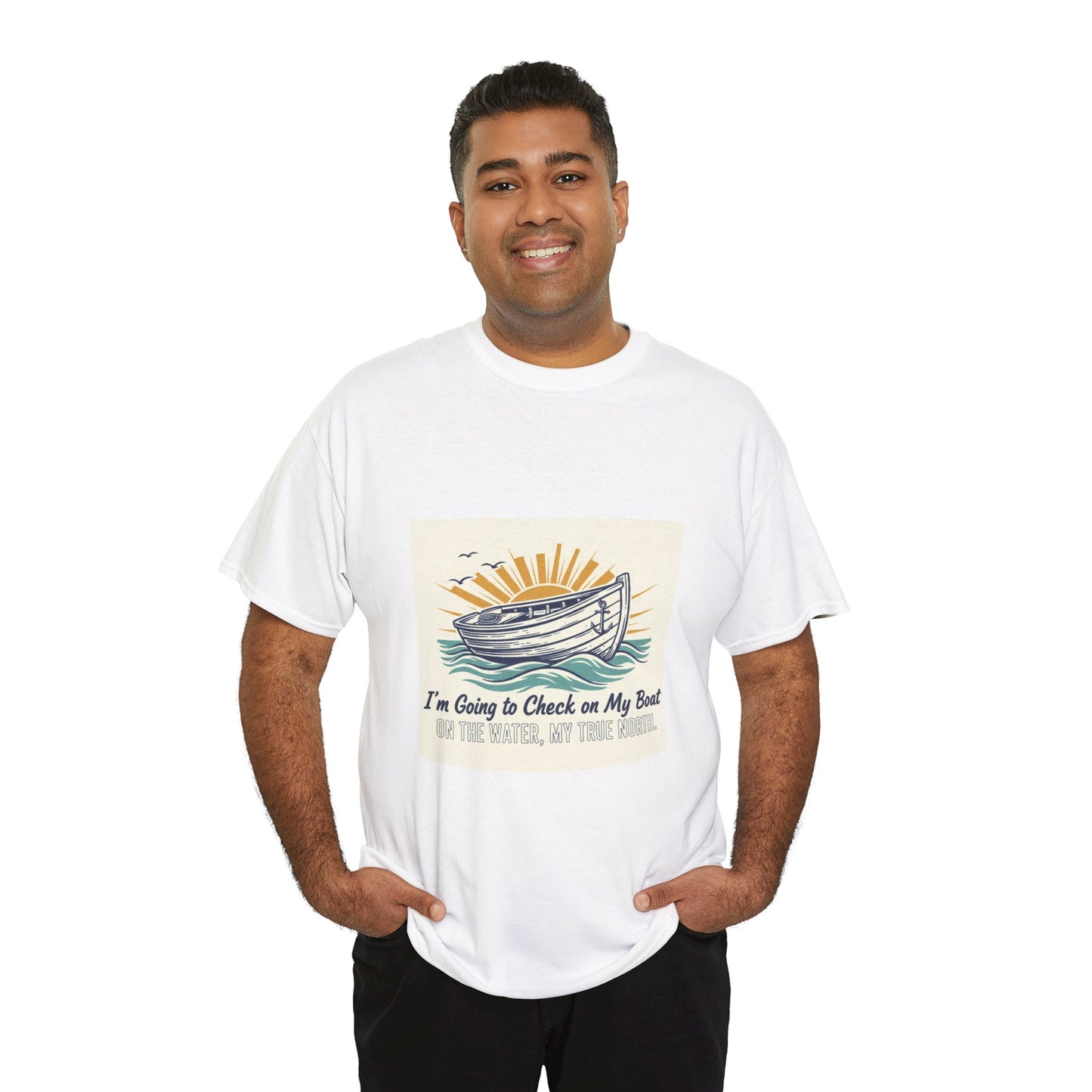 Boat T-Shirt — "I'm Going to Check on My Boat" Vintage Nautical Tee