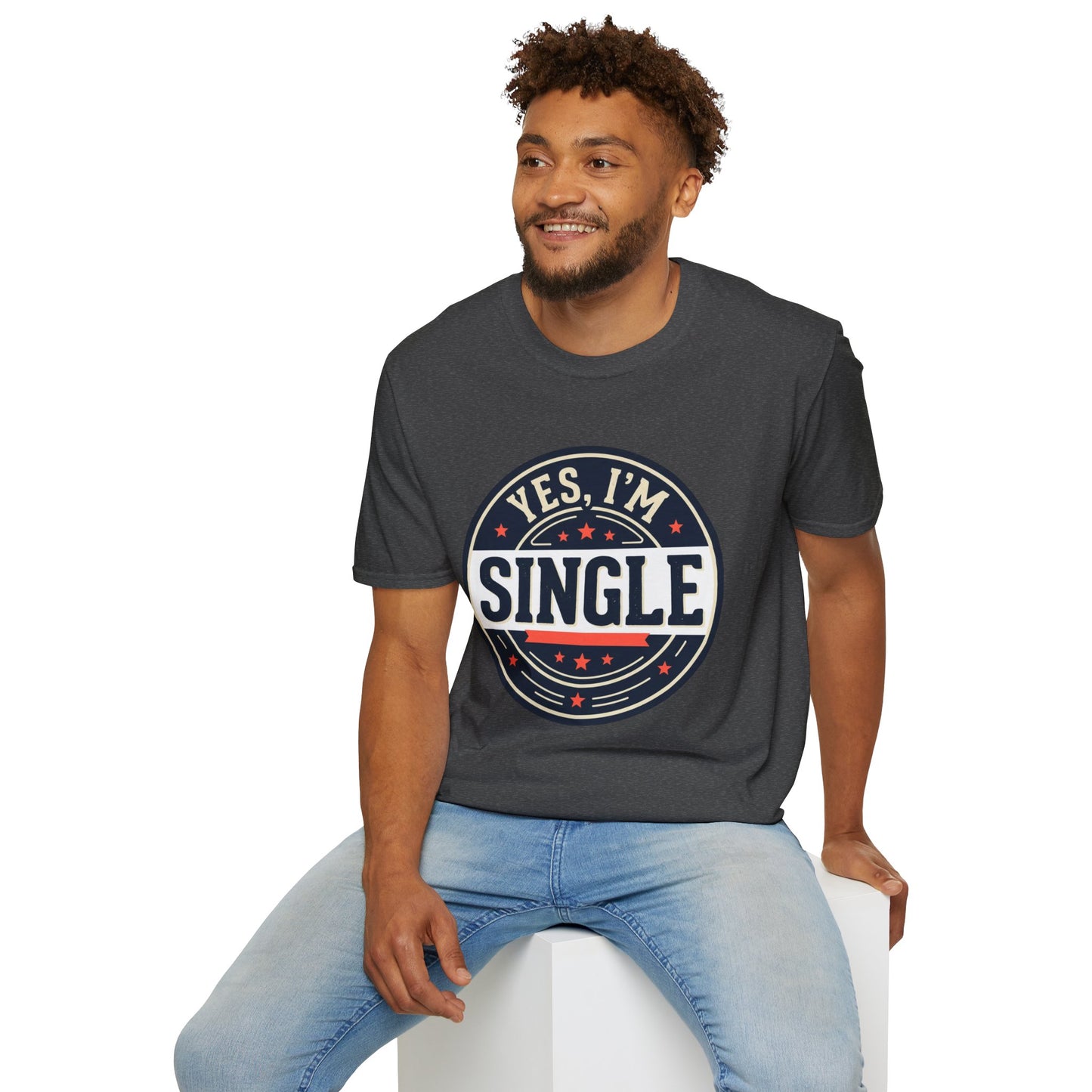 "Yes, I’m Single" Graphic Tee - Single Badge T-Shirt