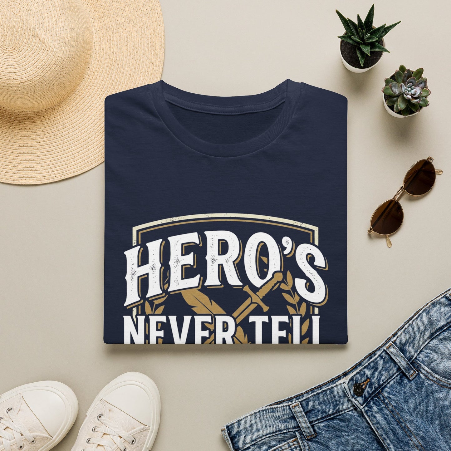 Hero's Never Tell T-Shirt — 'Hero's Never Tell Their Own Story' Graphic Tee for Veterans & First Responders
