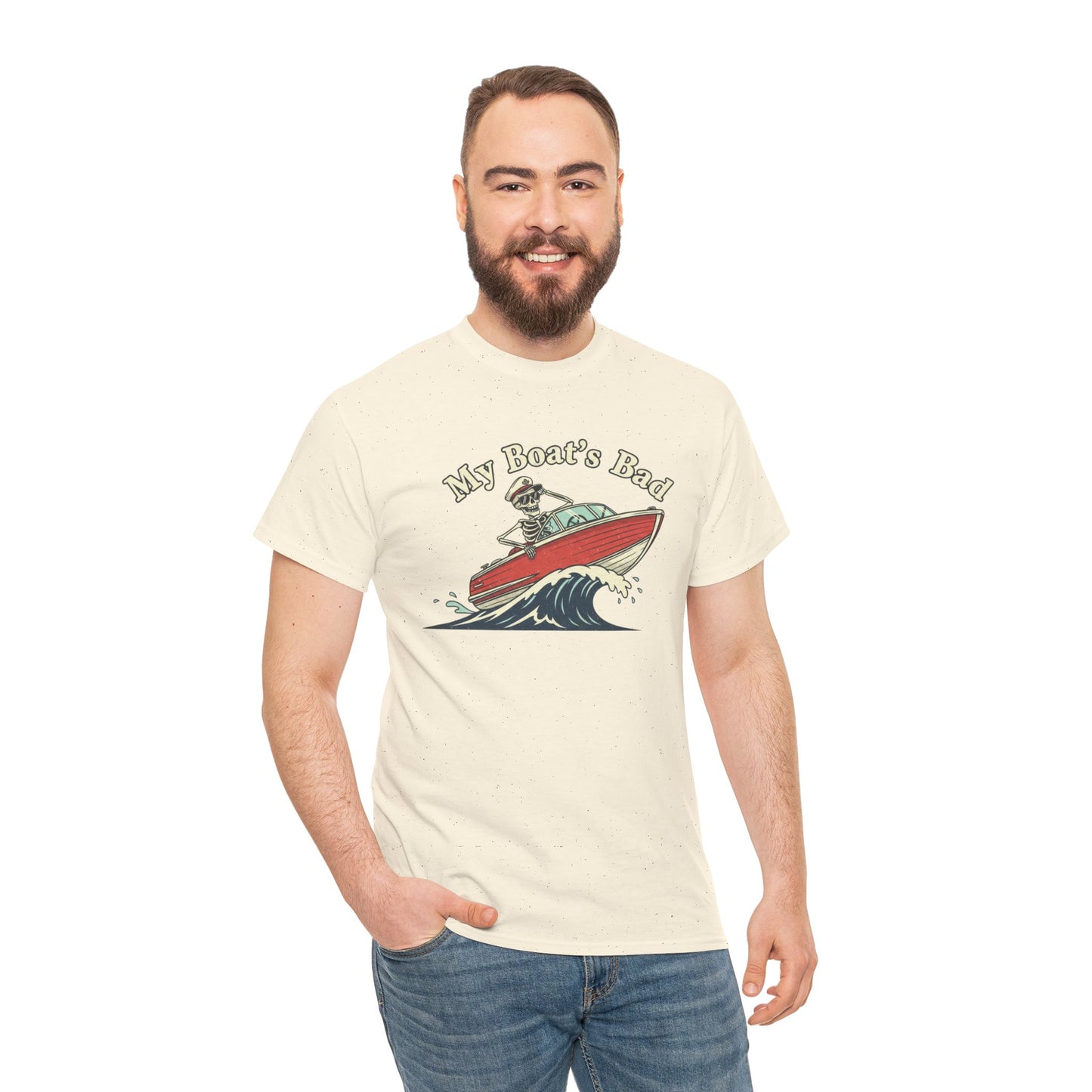 Boat Dad T‑Shirt – “My Boat's Bad” Funny Boating Tee for Dads & Fishermen