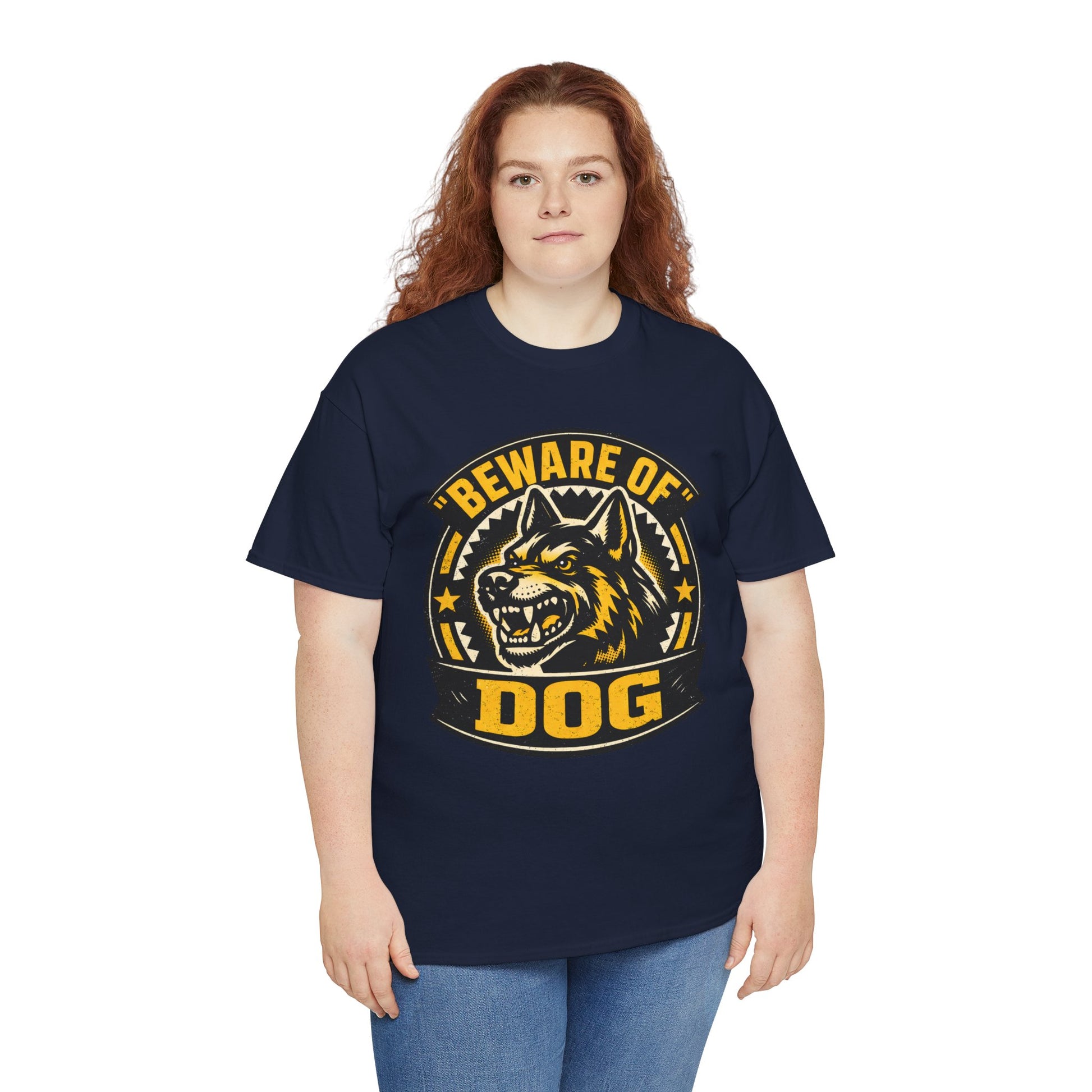 Beware of Dog T-Shirt — Retro Aggressive Dog Warning Graphic Tee Printify