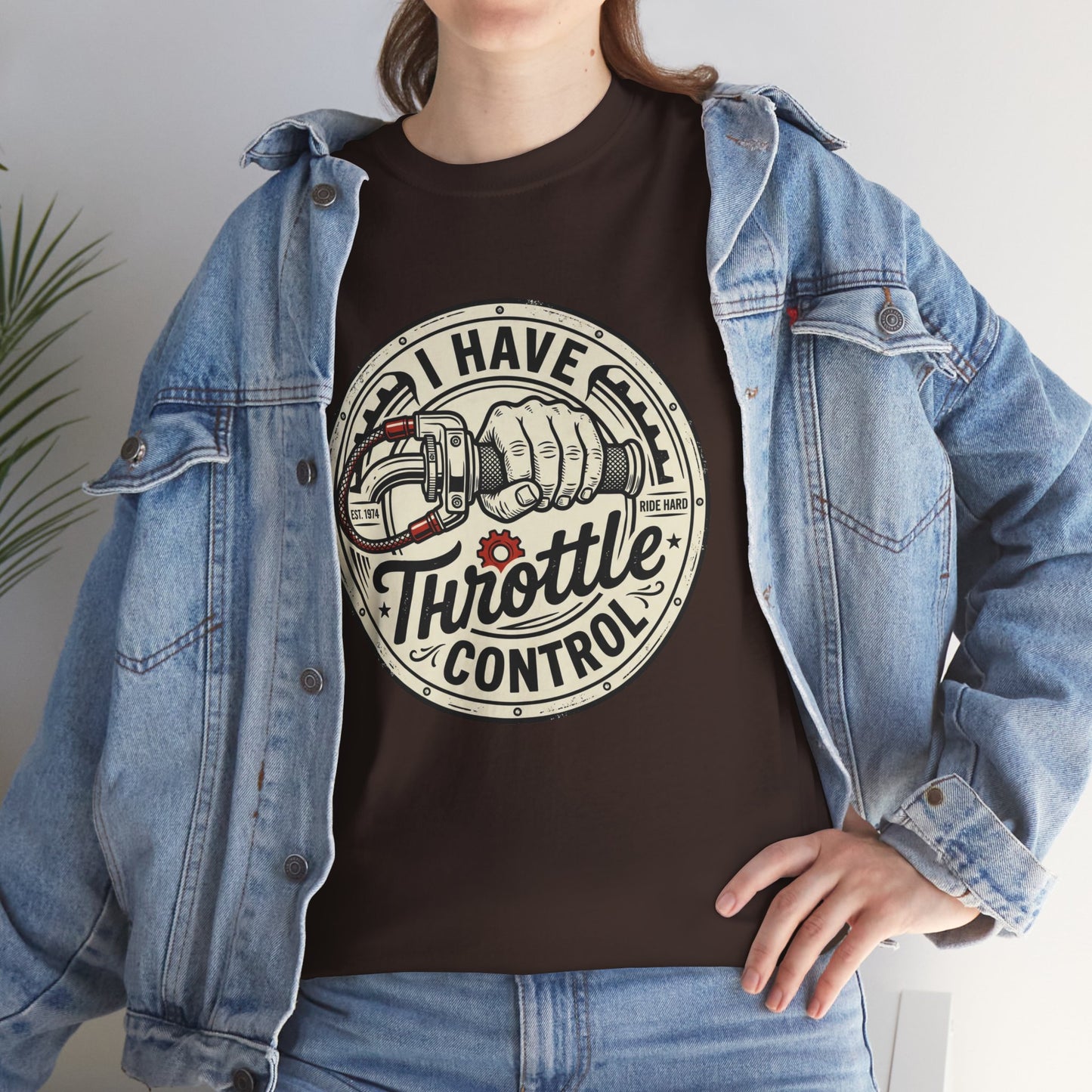 Throttle Control T-Shirt — "I Have Throttle Control" Vintage Motorcycle Tee