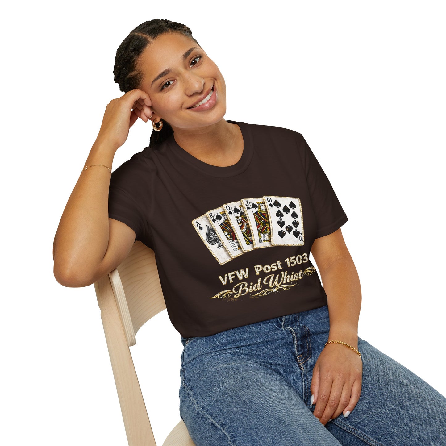 Bid Whist Playing Cards Tee — VFW Post 1503 Card Game T-Shirt