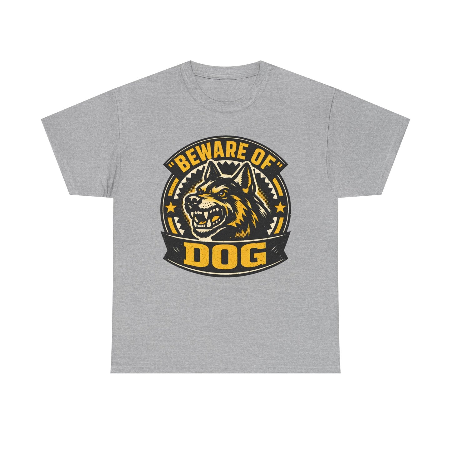 Beware of Dog T-Shirt — Retro Aggressive Dog Warning Graphic Tee Printify