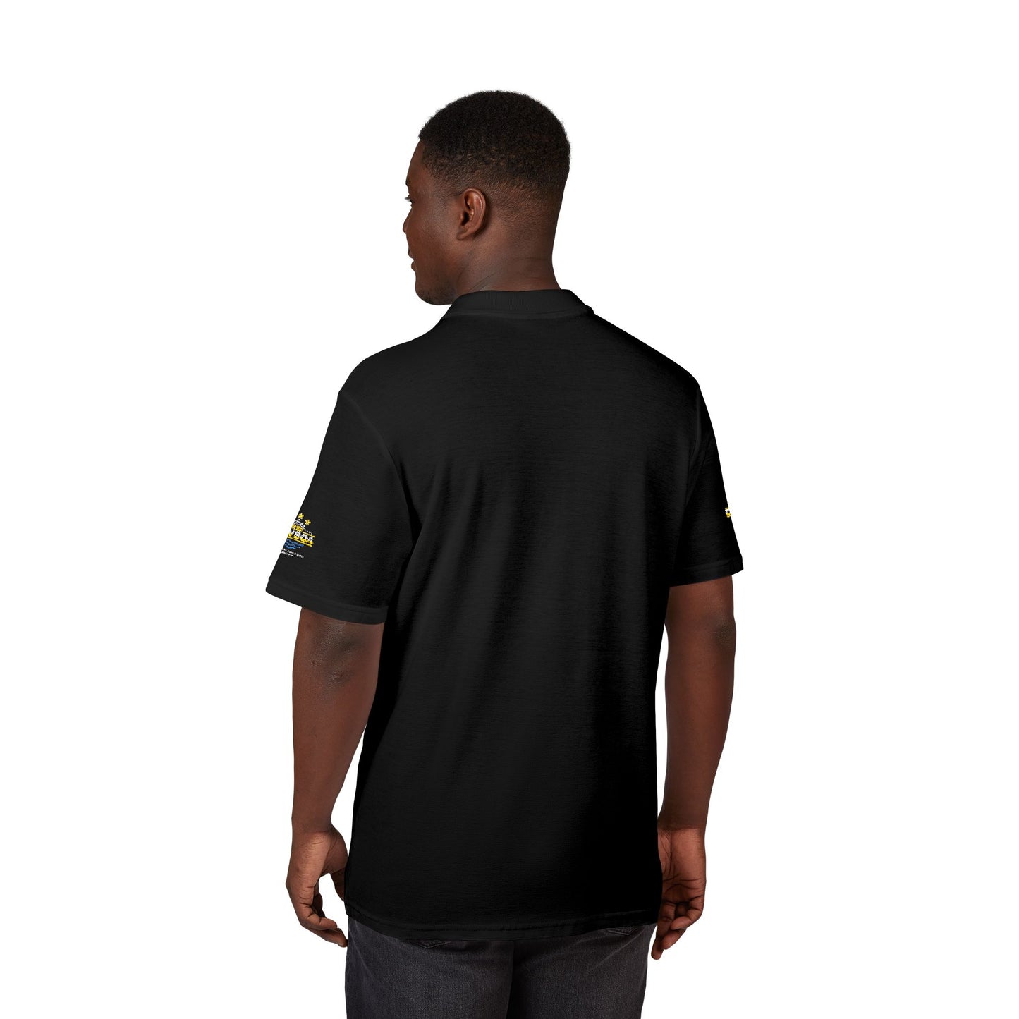 DMVBOA Embroidered Crest Polo Shirt — Classic Black Club Logo Printify