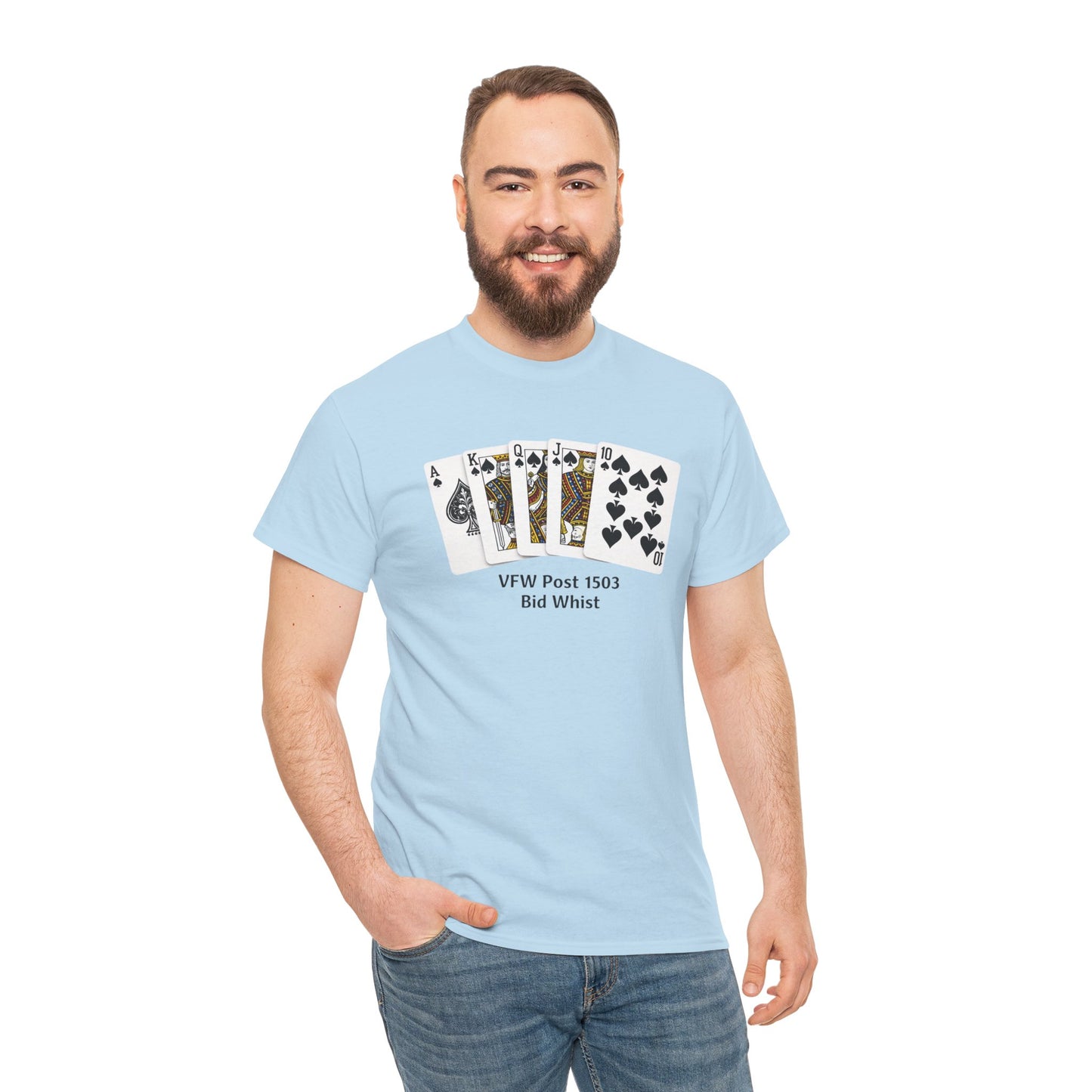 Bid Whist Card Tee — VFW Post 1501 Poker Night T-Shirt