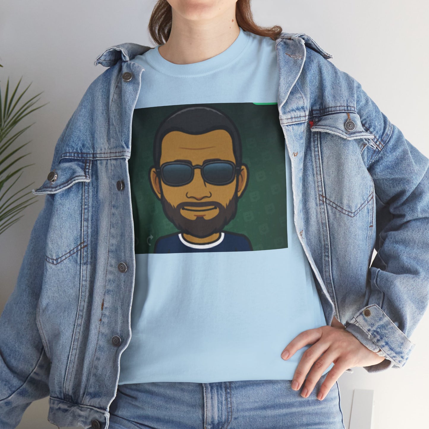 Bitmoji Portrait Tee — Cool Sunglasses Avatar Graphic T-Shirt Printify