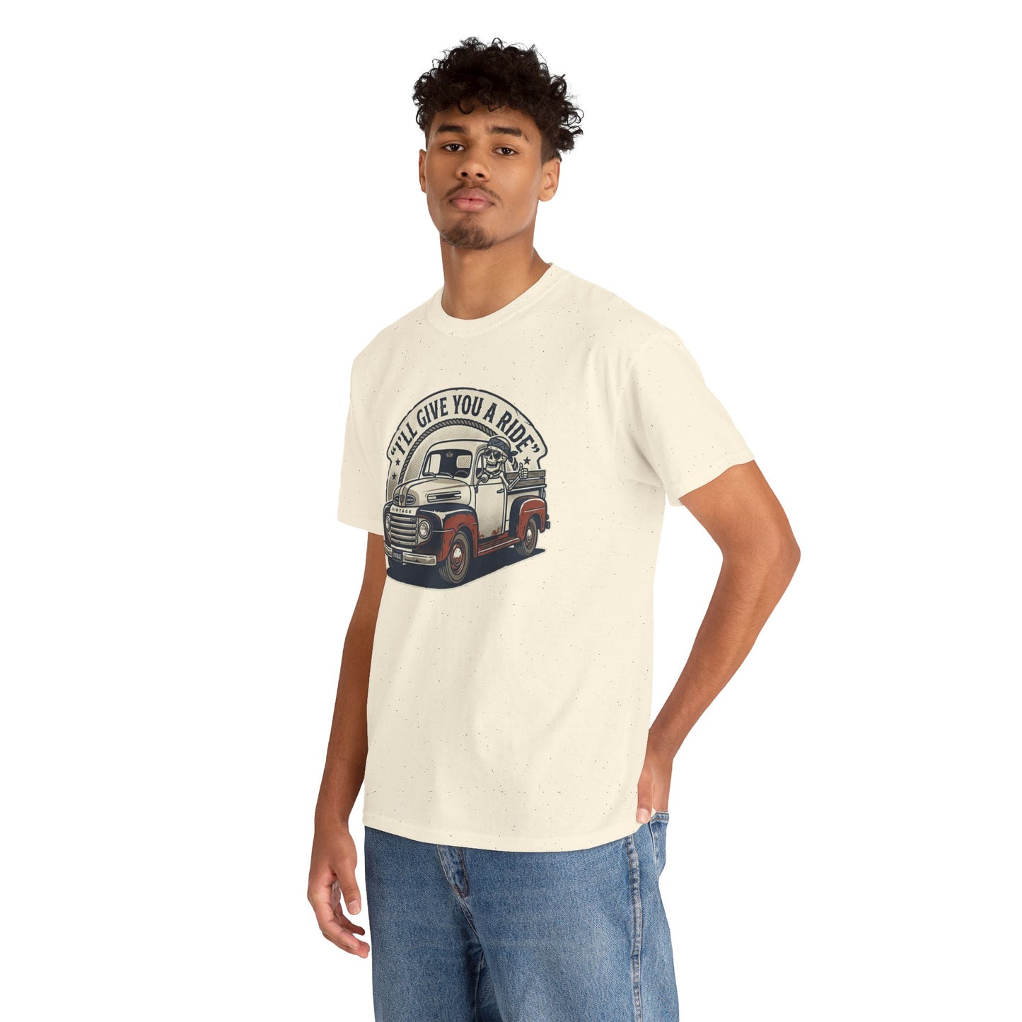 Vintage Pickup Truck T-Shirt — “I’ll Give You a Ride” Classic Retro Tee Printify