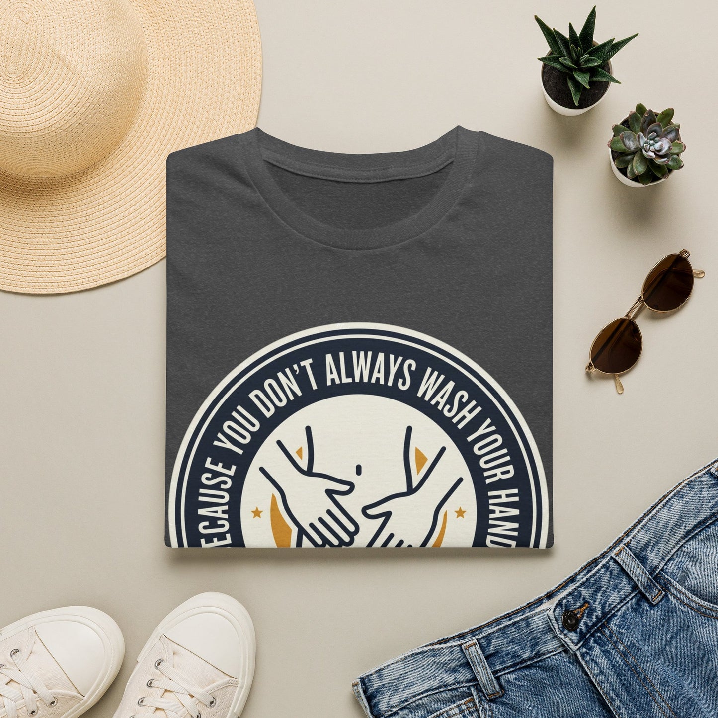 "Because You Don't Always Wash Your Hands" Graphic Tee (Handwashing Reminder)