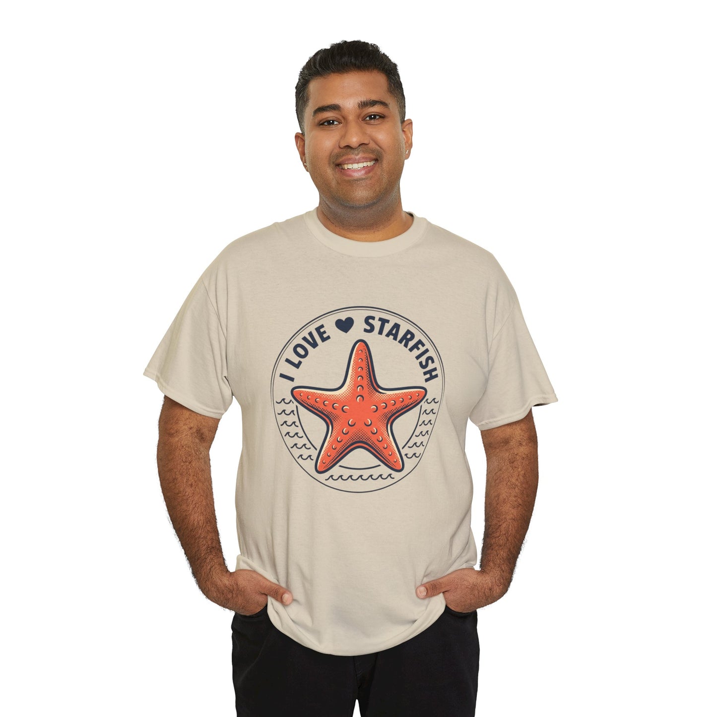 Starfish Tee — "I Love Starfish" Beach Graphic T-Shirt