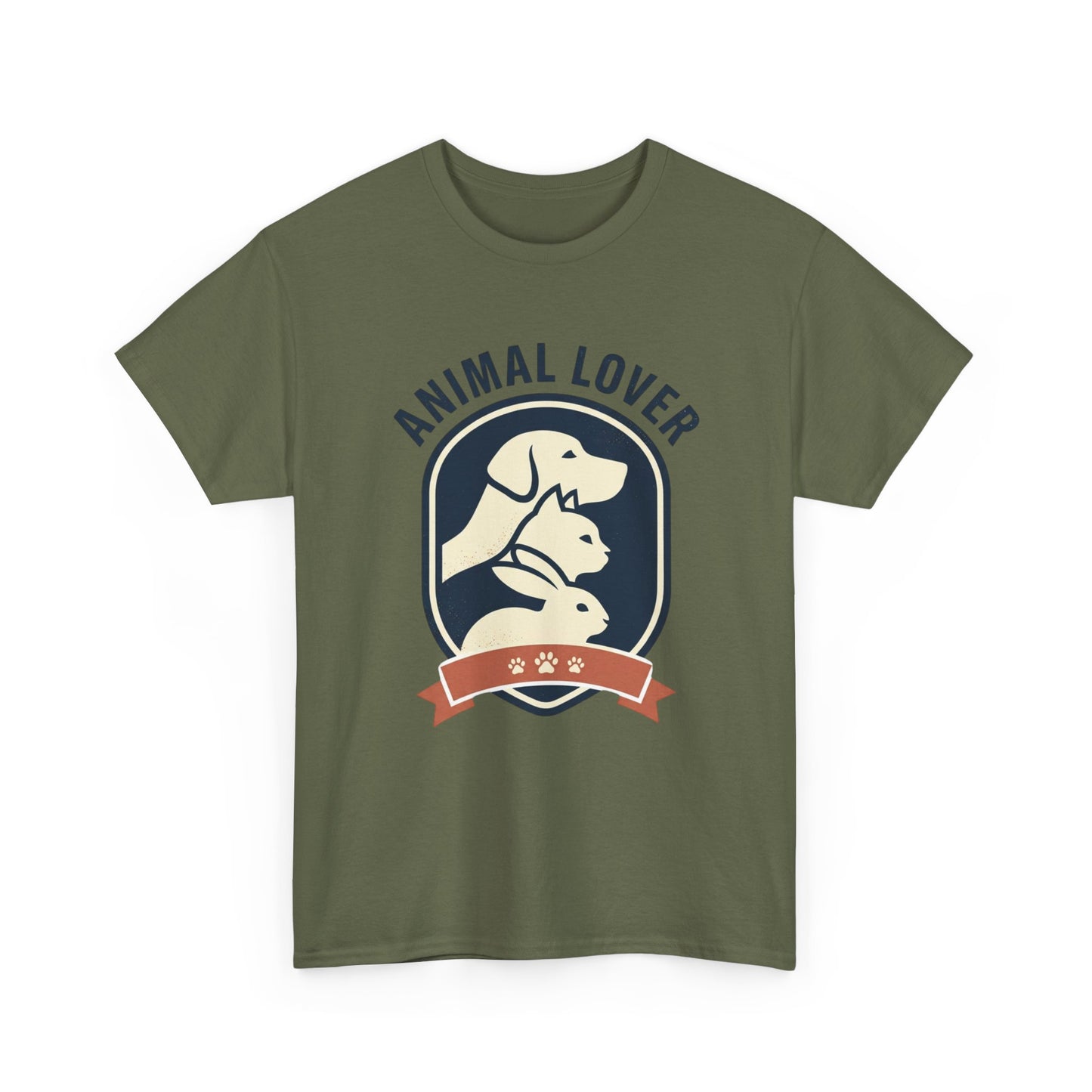 Animal Lover T-Shirt — Retro Pet Badge Tee (Dogs & Cats)