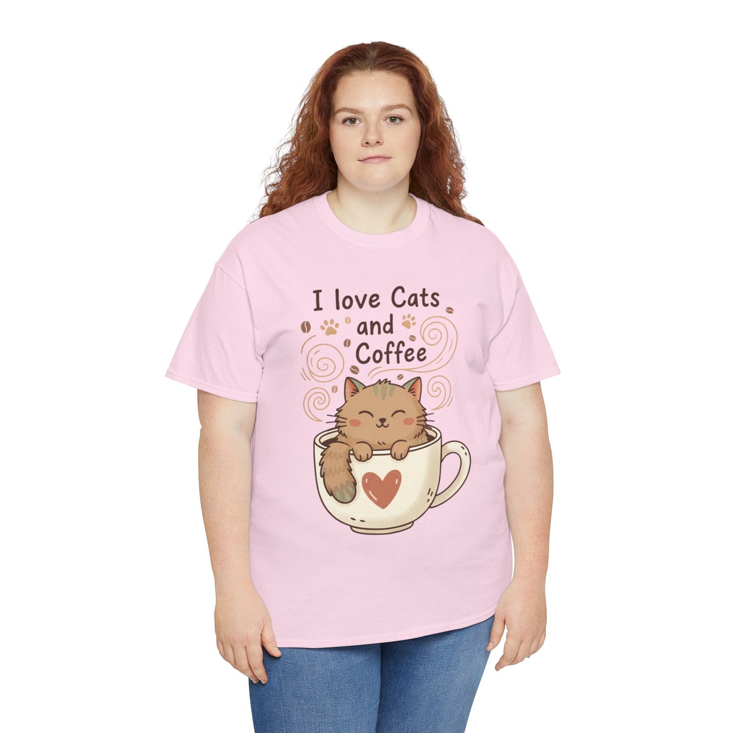 Cat and Coffee T‑Shirt — "I Love Cats and Coffee" Cute Cat in Mug Tee