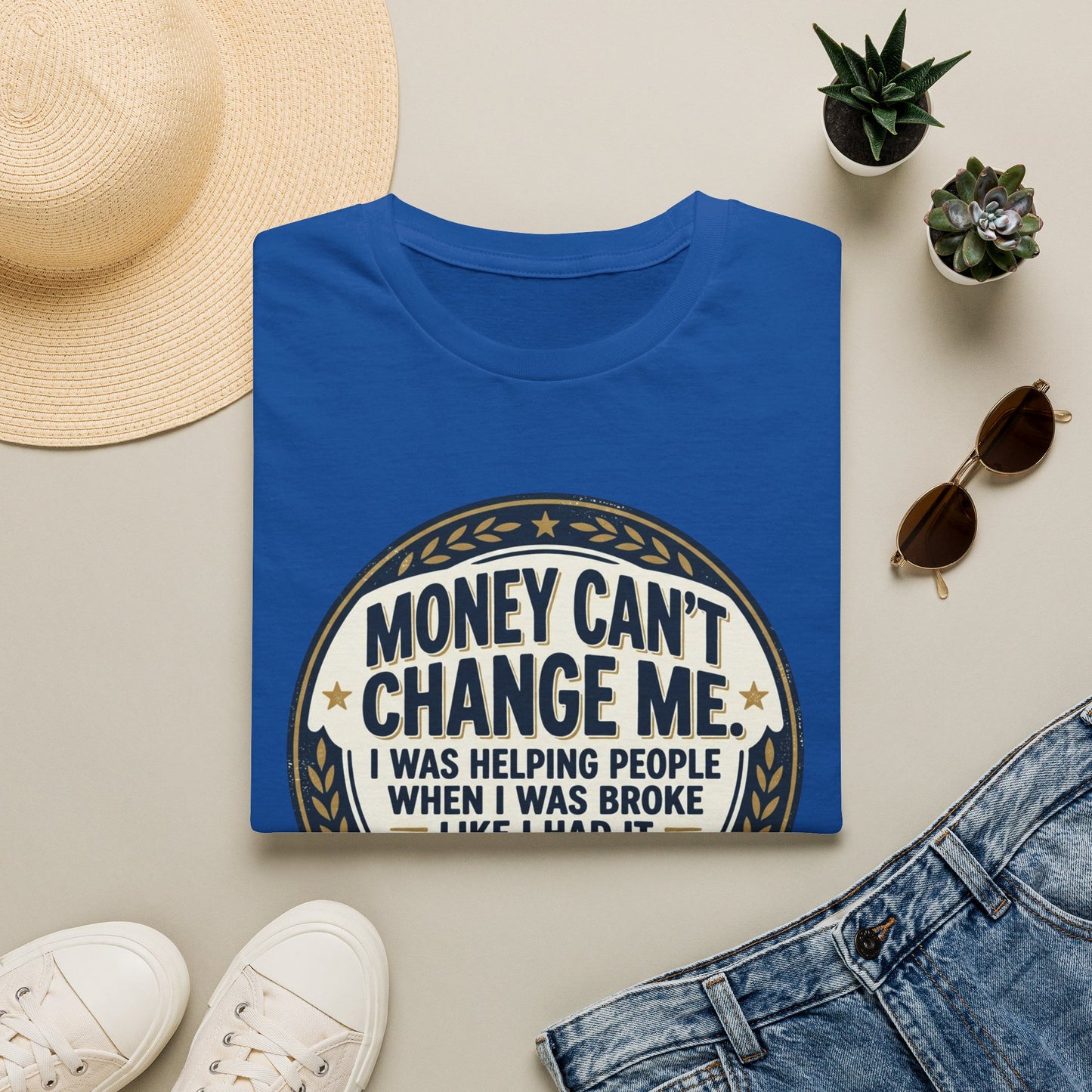 "Money Can't Change Me" Inspirational Vintage Graphic Tee