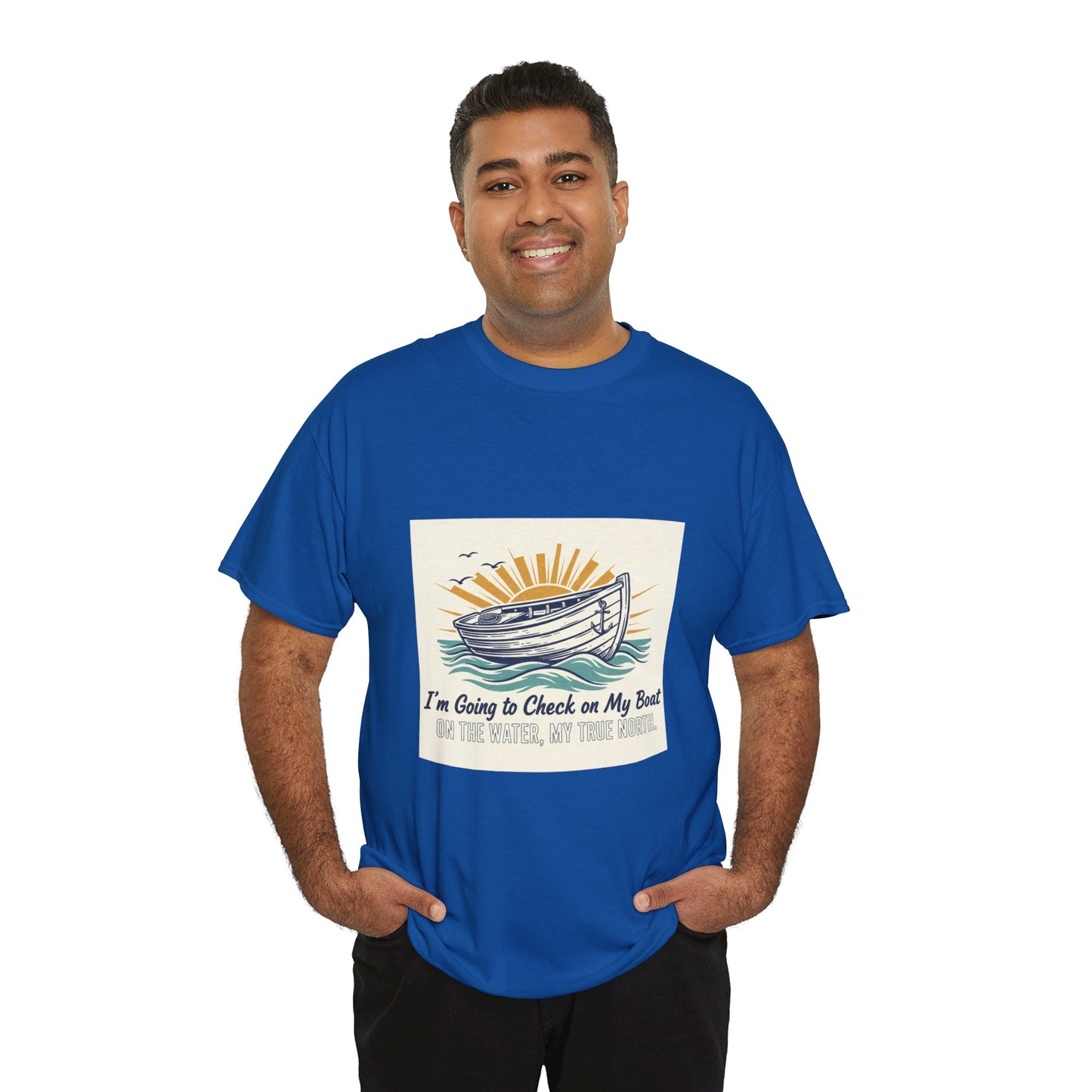 Boat T-Shirt — "I'm Going to Check on My Boat" Vintage Nautical Tee