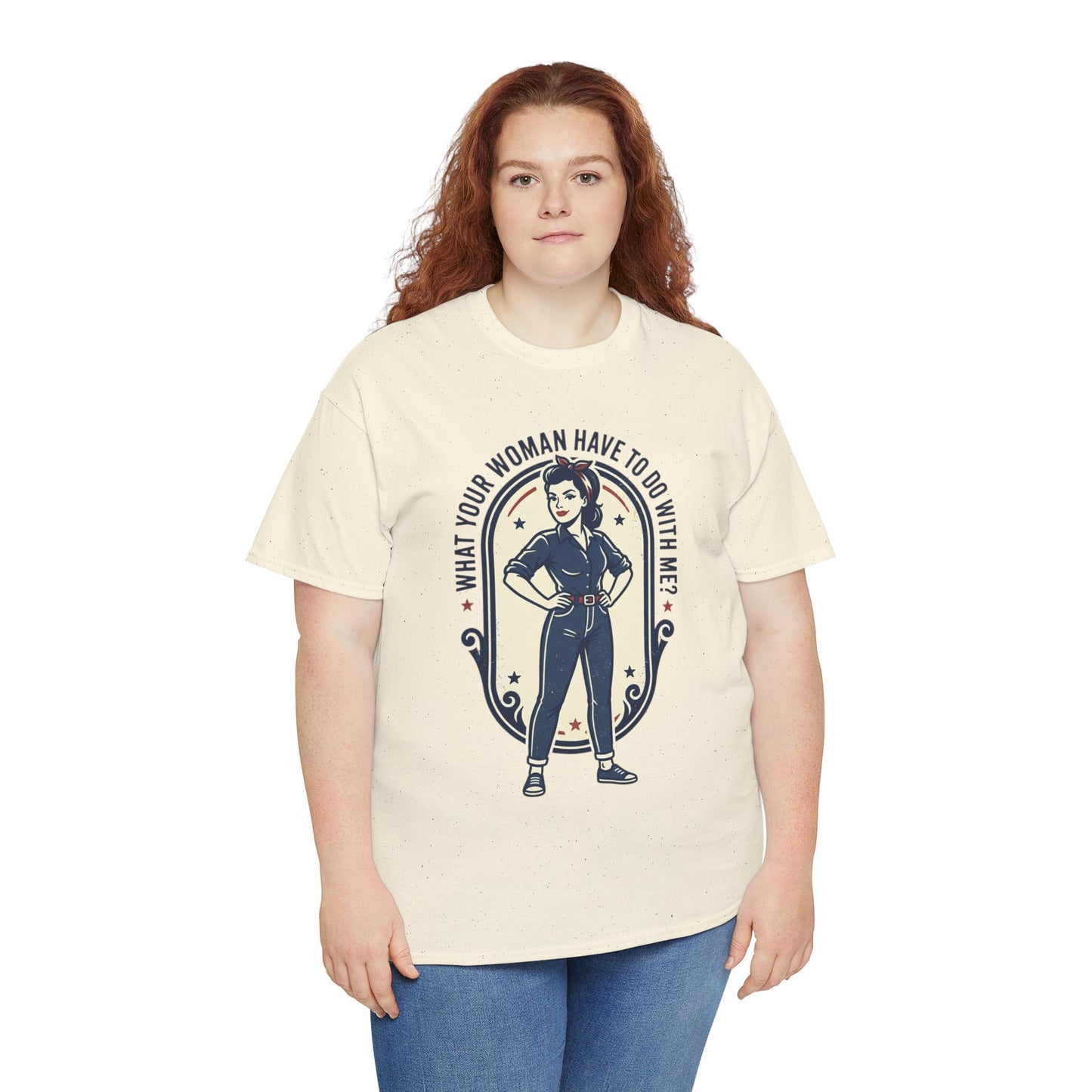 'What Your Woman Have To Do With Me?' Retro Pin-Up Graphic Tee