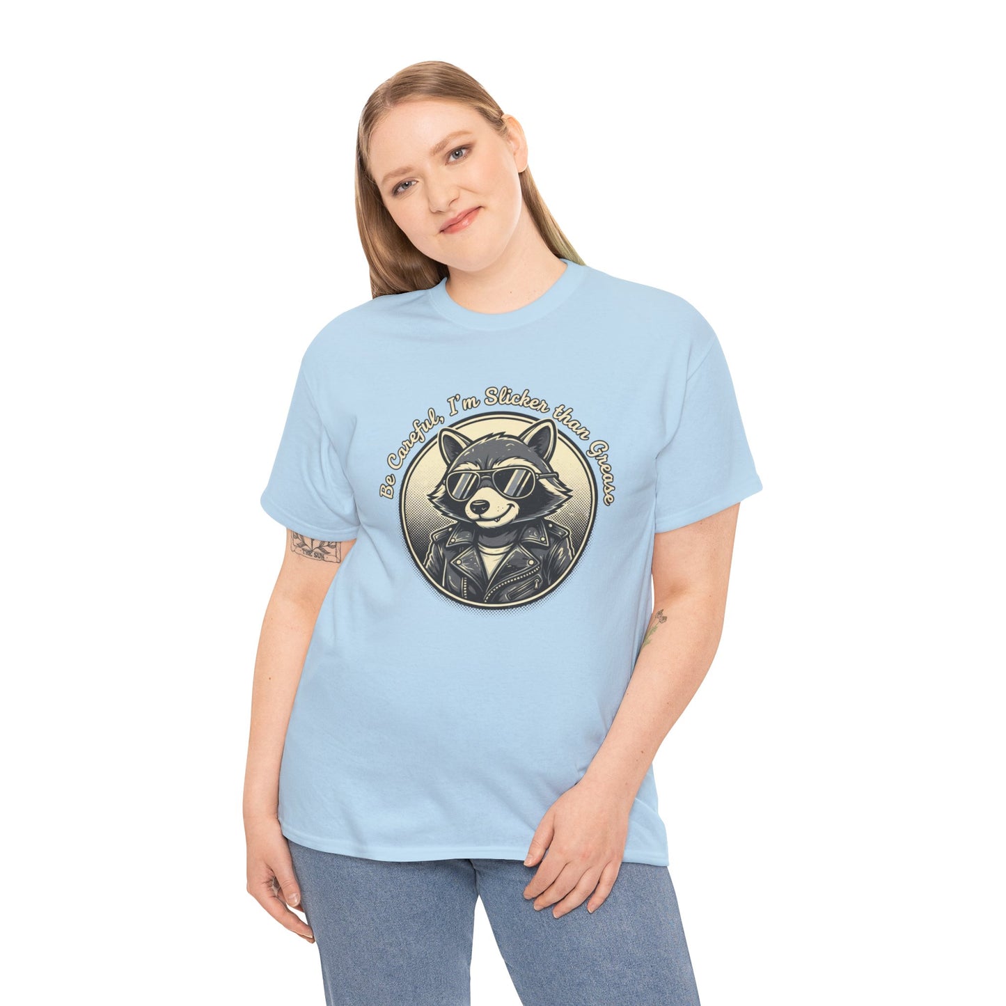 Raccoon Detective Graphic Tee — "Be Careful I’m Watching Your Snacks" Vintage Badge T-Shirt