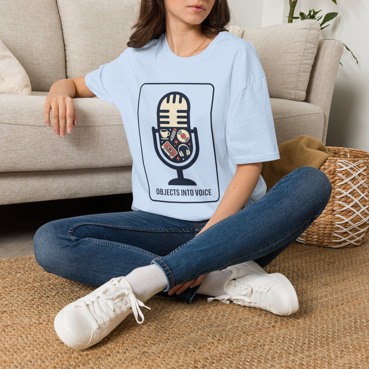 Microphone Graphic T-Shirt — “Objects Into Voice” Podcast Tee