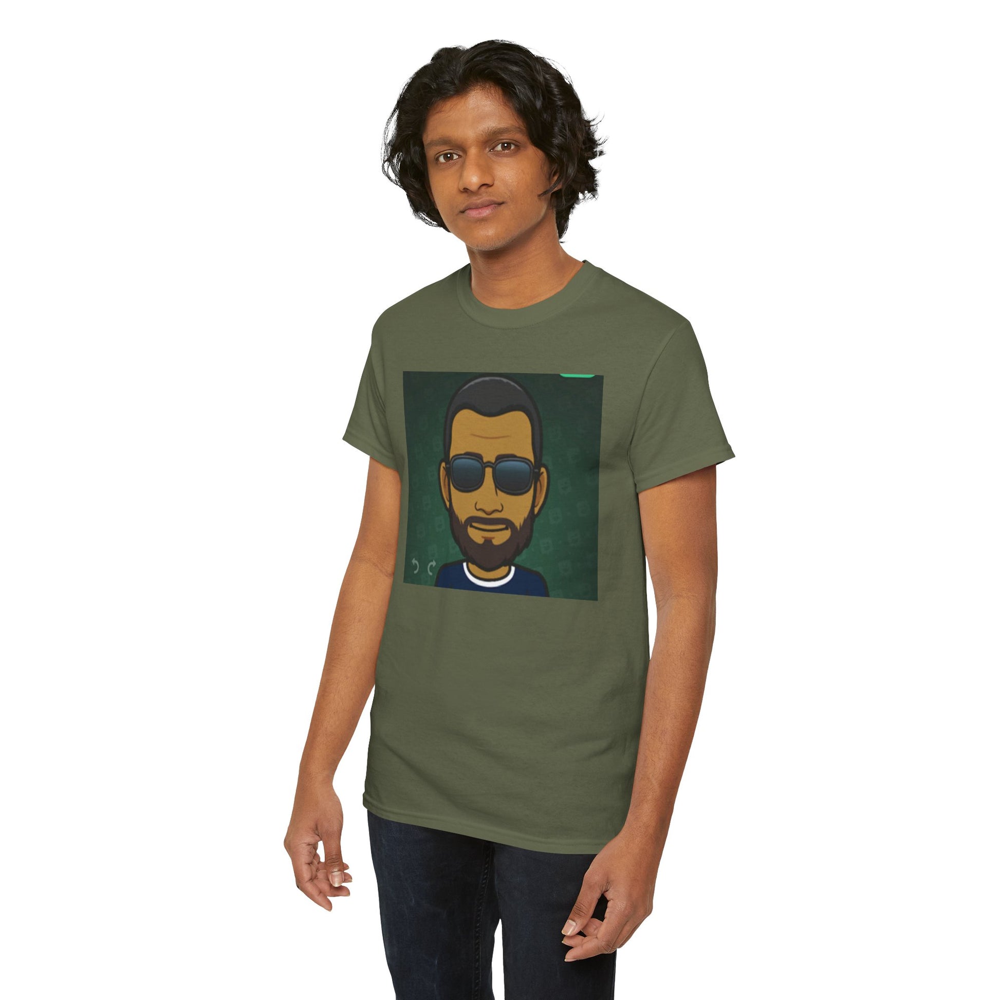 Bitmoji Portrait Tee — Cool Sunglasses Avatar Graphic T-Shirt Printify