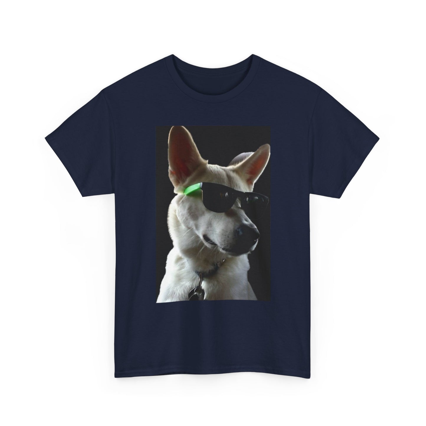 Cyberpunk Dog Photo Tee — Futuristic Bull Terrier Graphic T-Shirt Printify