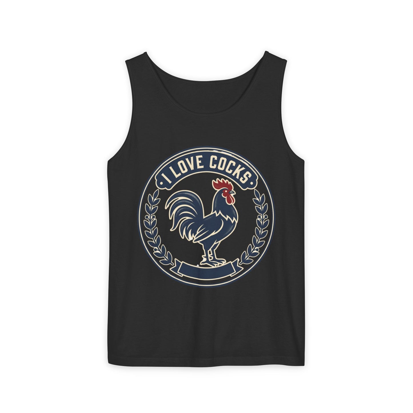 I Love Cocks Rooster Tank — Vintage Farmyard Graphic Tank Top