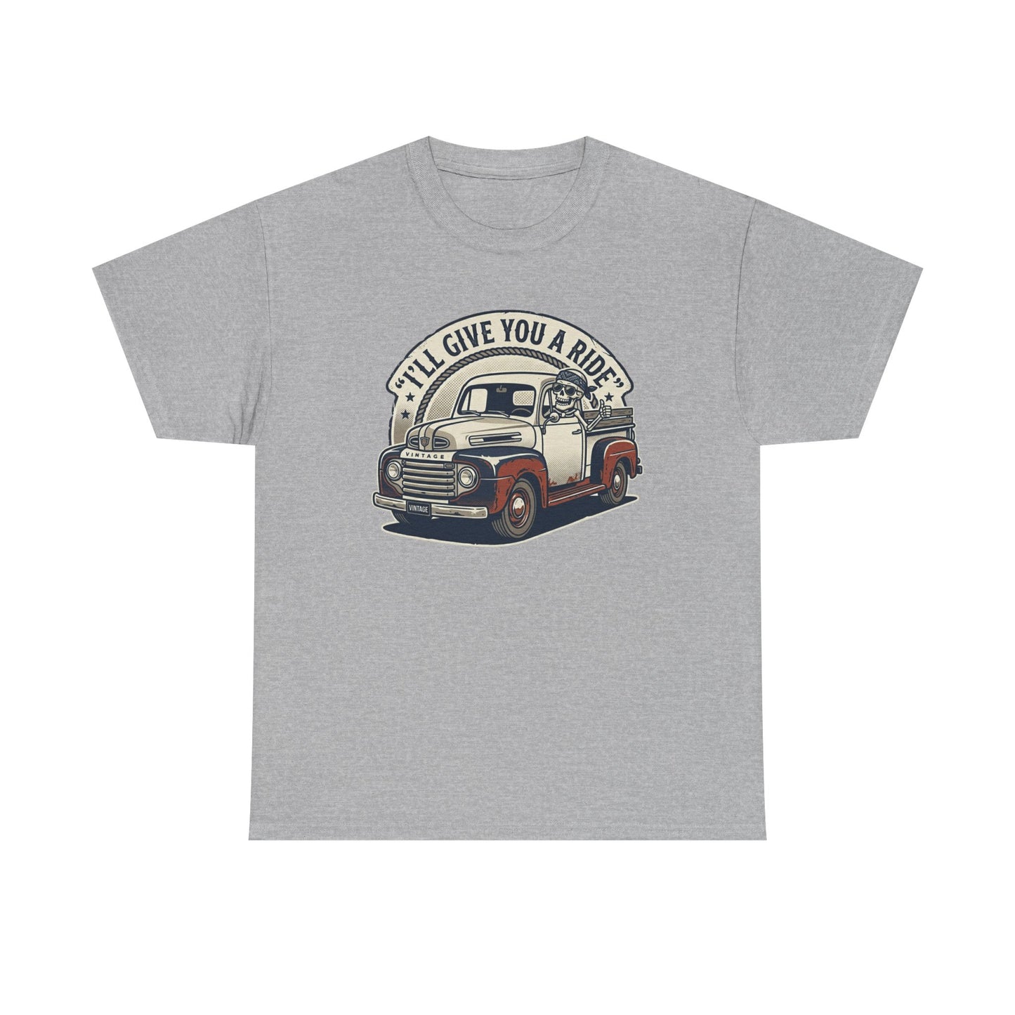 Vintage Pickup Truck T-Shirt — “I’ll Give You a Ride” Classic Retro Tee Printify