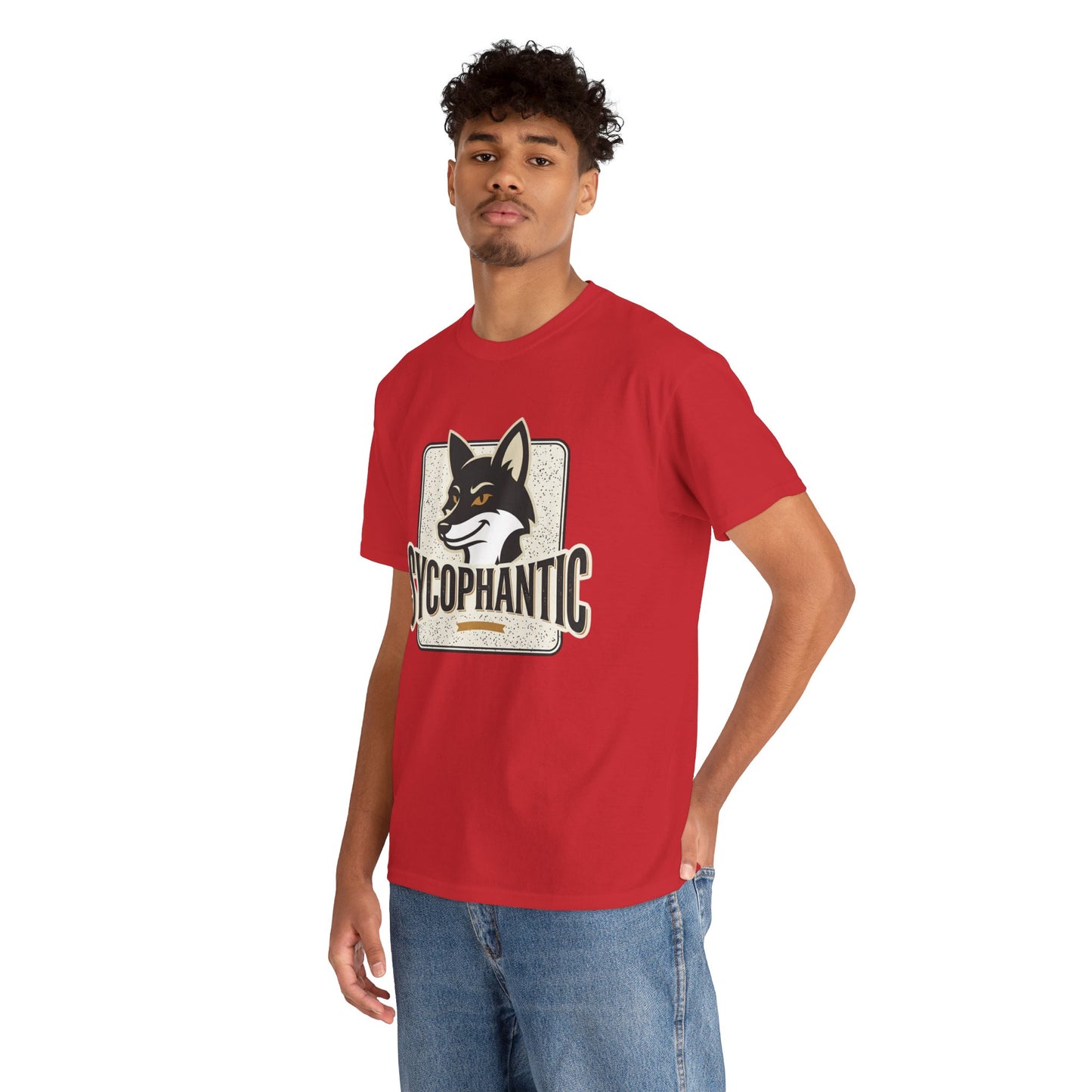 Sycophantic Fox Graphic Tee — Retro Animal Logo T-Shirt