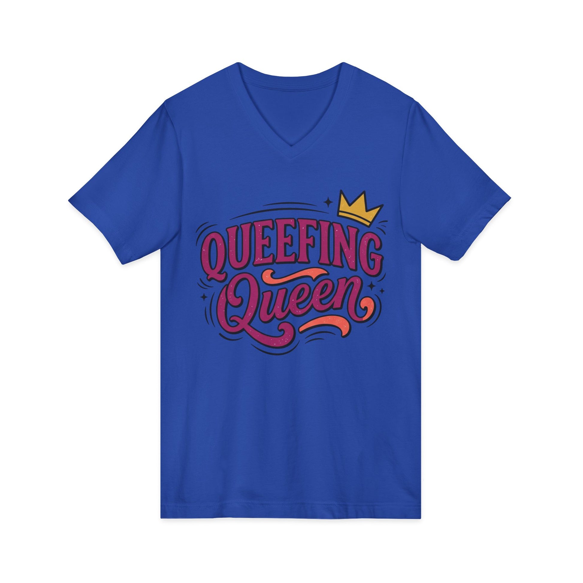 Queefing Queen V-Neck Tee Printify
