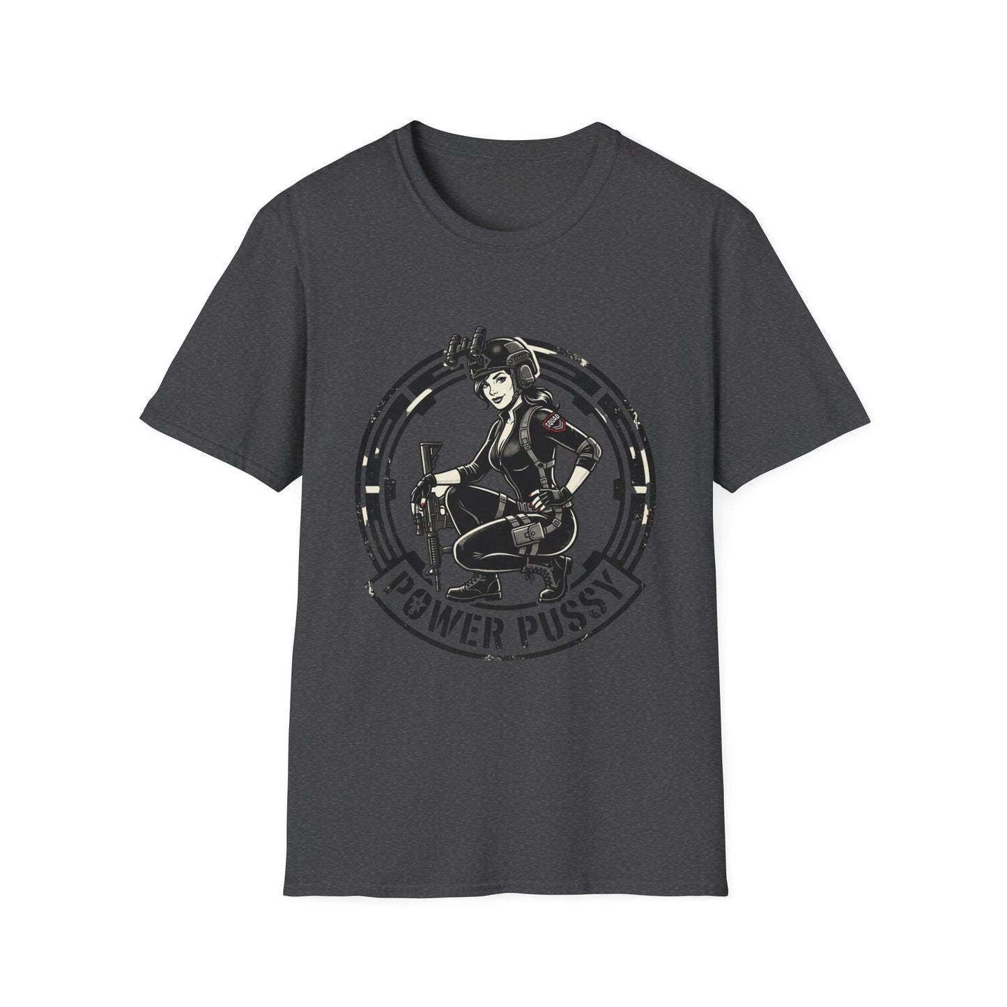 Power Pussy Graphic T-Shirt — Retro Pinup Catwoman Style Tee