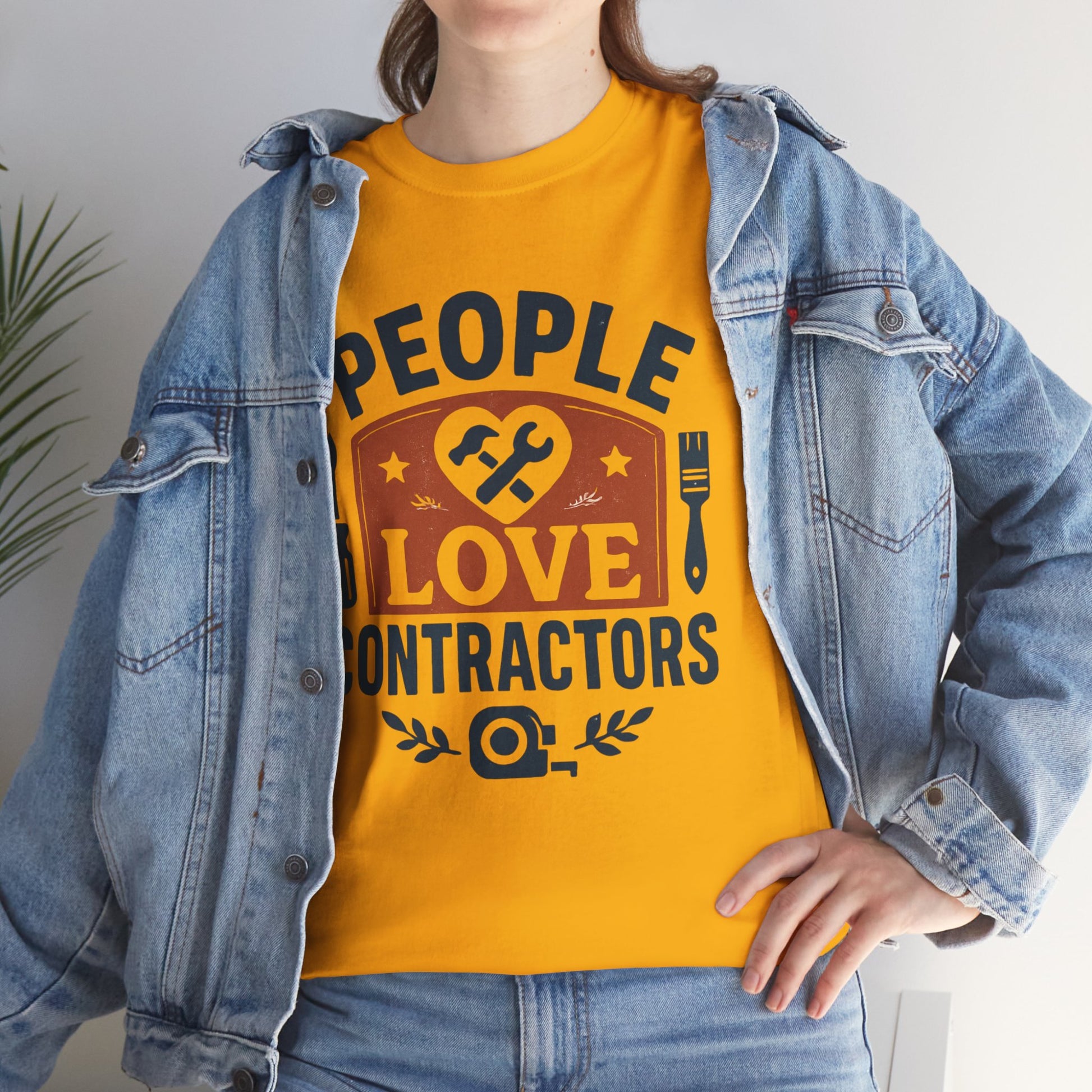 Contractor T-Shirt – "People Love Contractors" Graphic Tee Printify